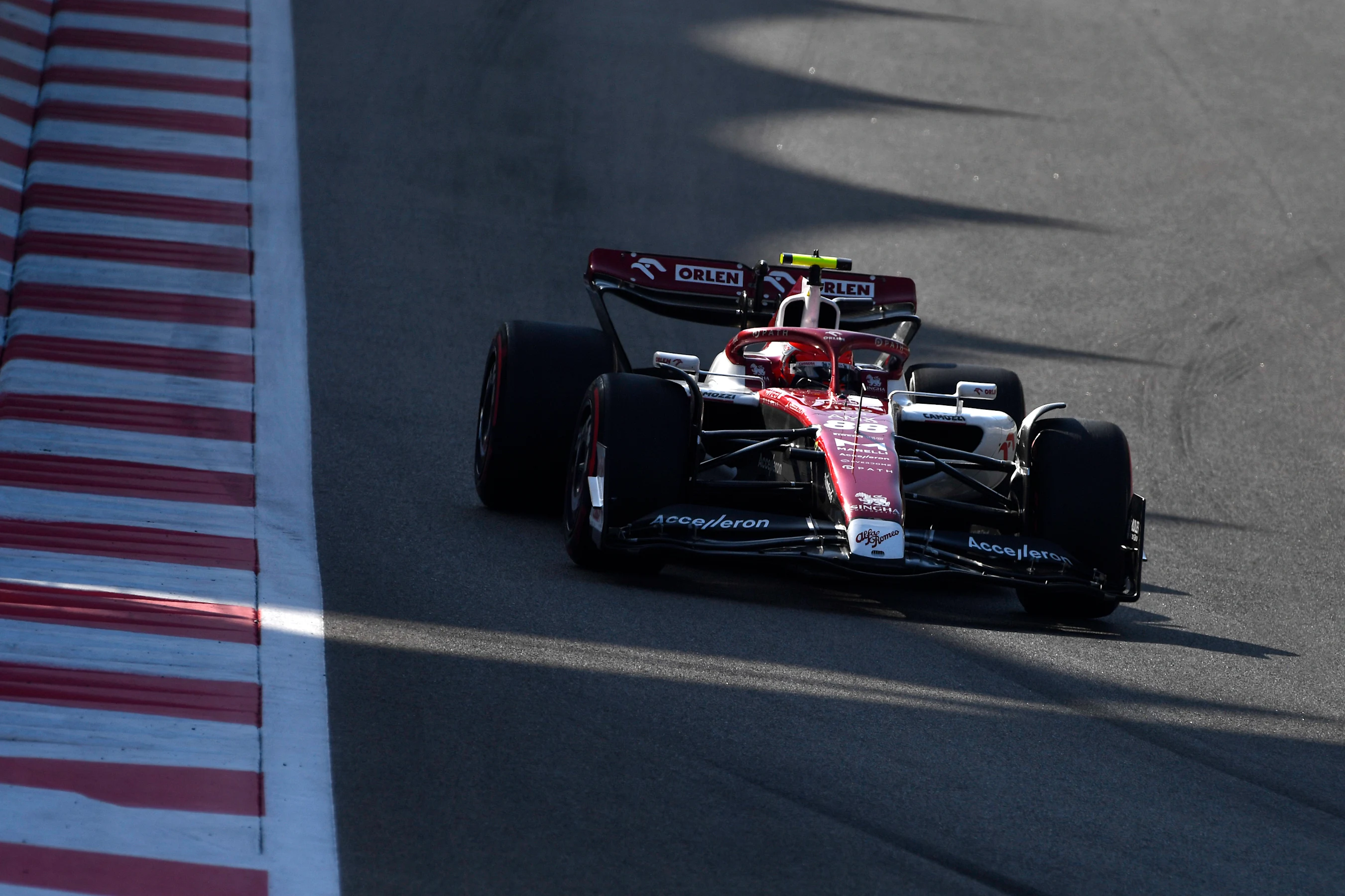 ABU DHABI, UNITED ARAB EMIRATES - NOVEMBER 18: Robert Kubica of Poland driving the (88) Alfa Romeo