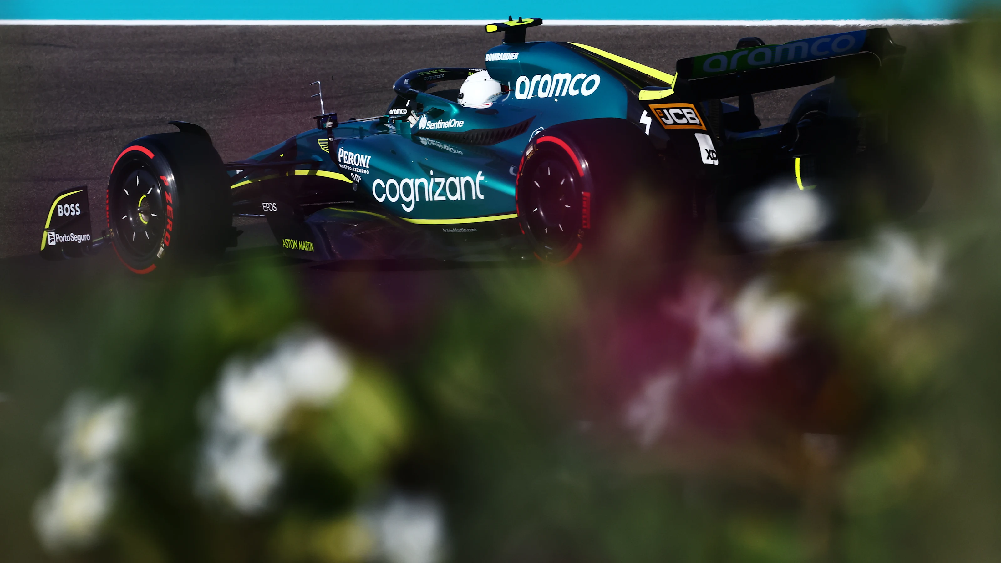 ABU DHABI, UNITED ARAB EMIRATES - NOVEMBER 19: Sebastian Vettel of Germany driving the (5) Aston