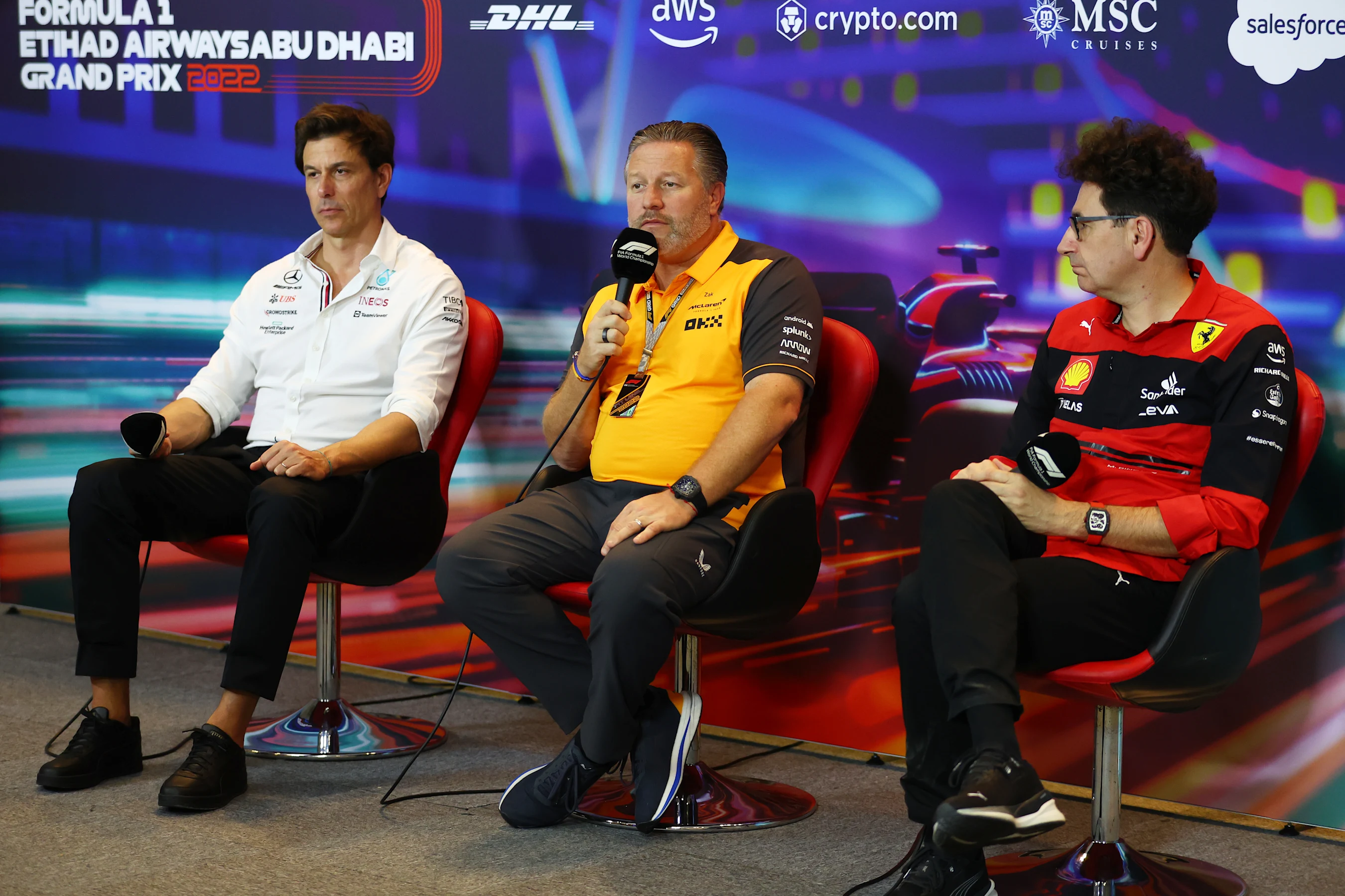 ABU DHABI, UNITED ARAB EMIRATES - NOVEMBER 19: McLaren Chief Executive Officer Zak Brown, Mercedes