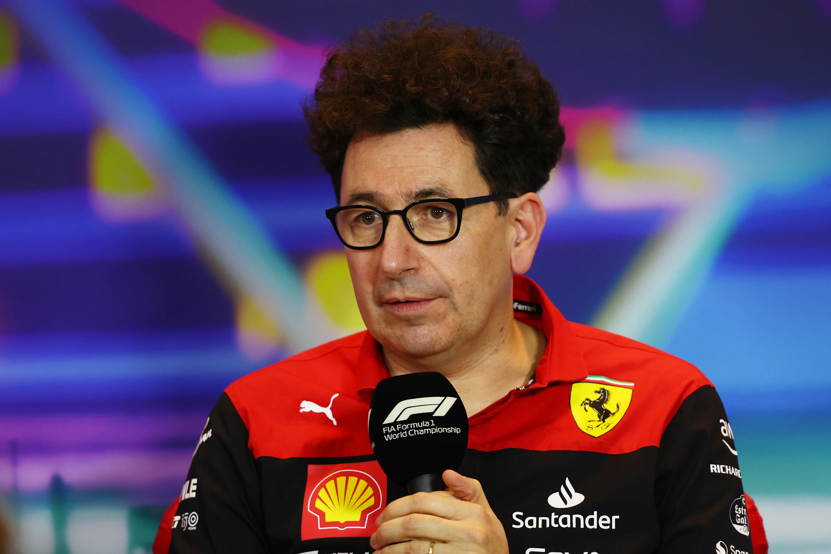 ABU DHABI, UNITED ARAB EMIRATES - NOVEMBER 19: Scuderia Ferrari Team Principal Mattia Binotto talks