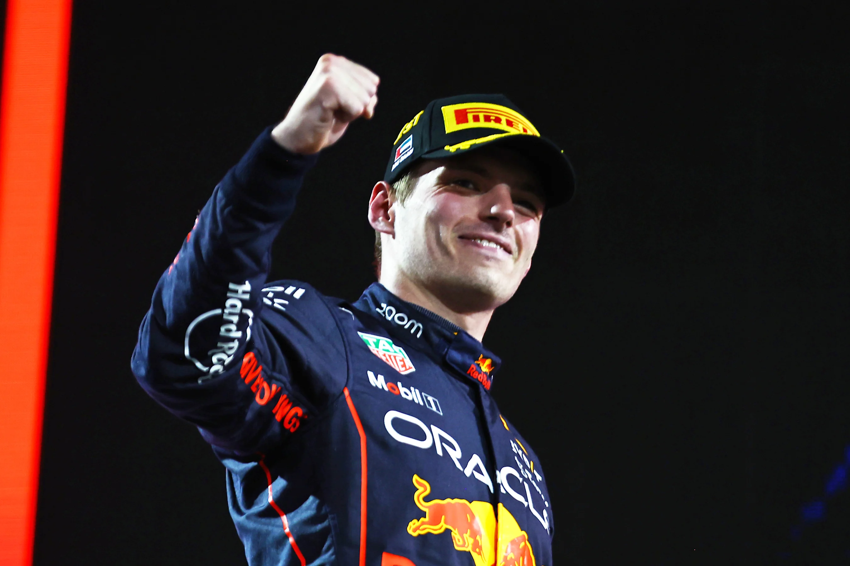 ABU DHABI, UNITED ARAB EMIRATES - NOVEMBER 20: Race winner Max Verstappen of the Netherlands and