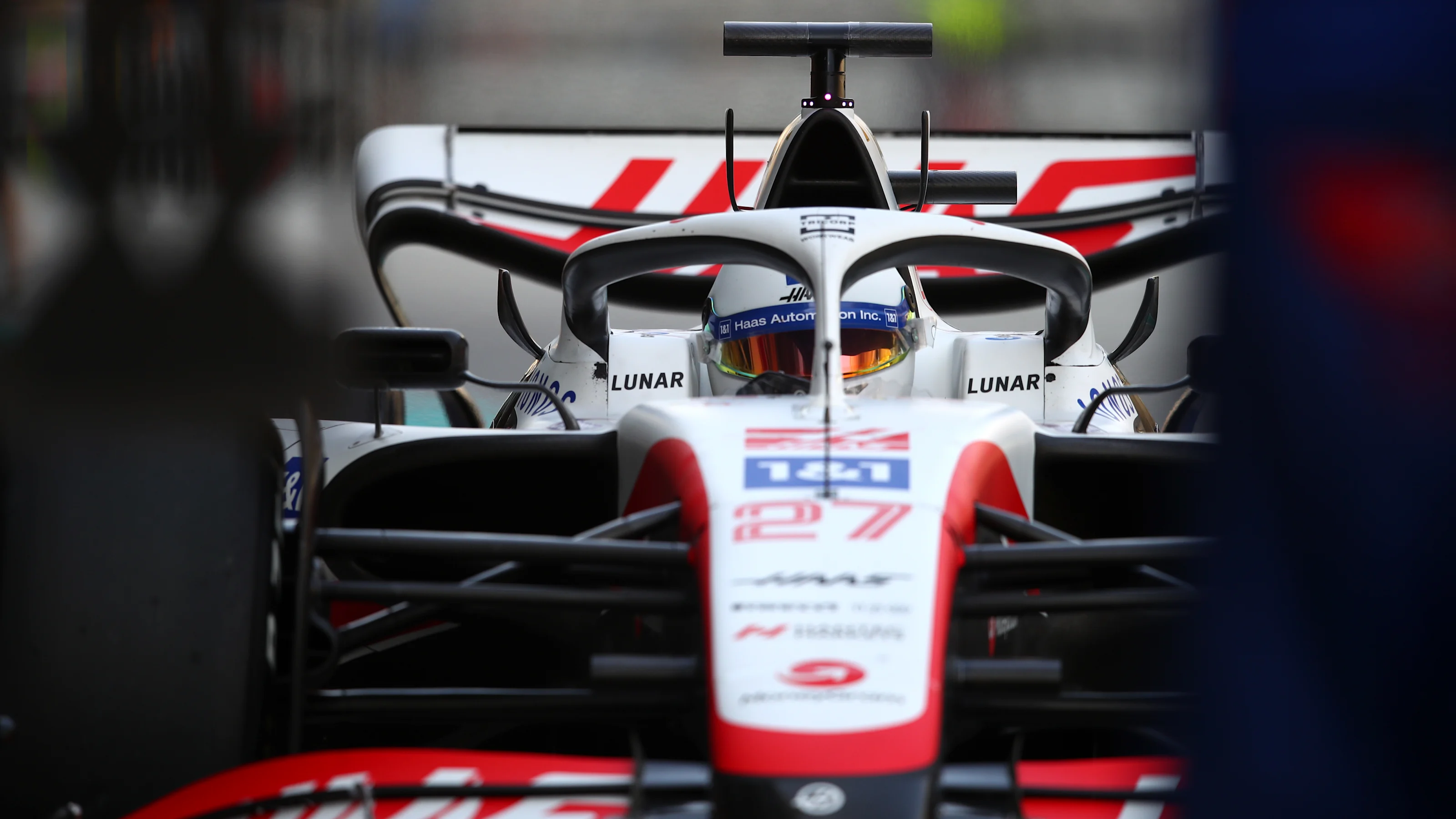 ABU DHABI, UNITED ARAB EMIRATES - NOVEMBER 22: Nico Hulkenberg of Germany driving the Haas F1 VF-22