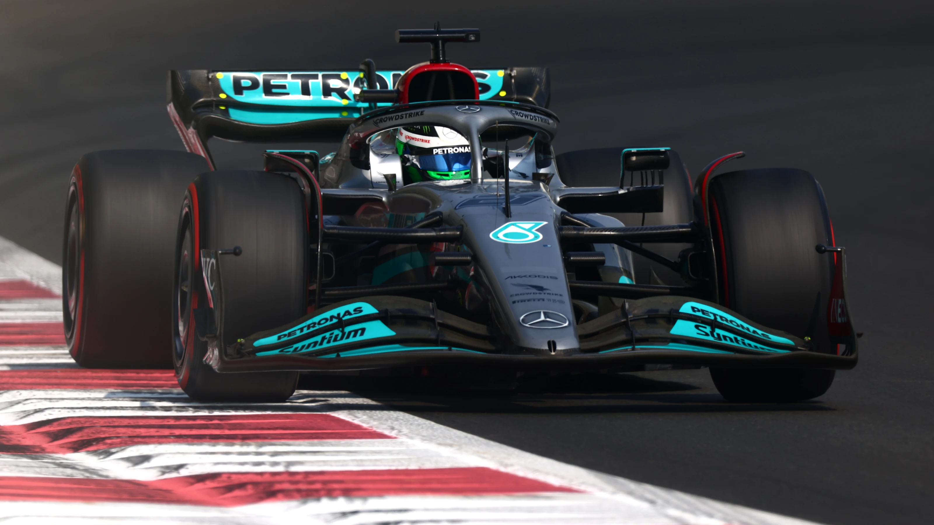 ABU DHABI, UNITED ARAB EMIRATES - NOVEMBER 22: Frederik Vesti of Denmark driving the Mercedes AMG