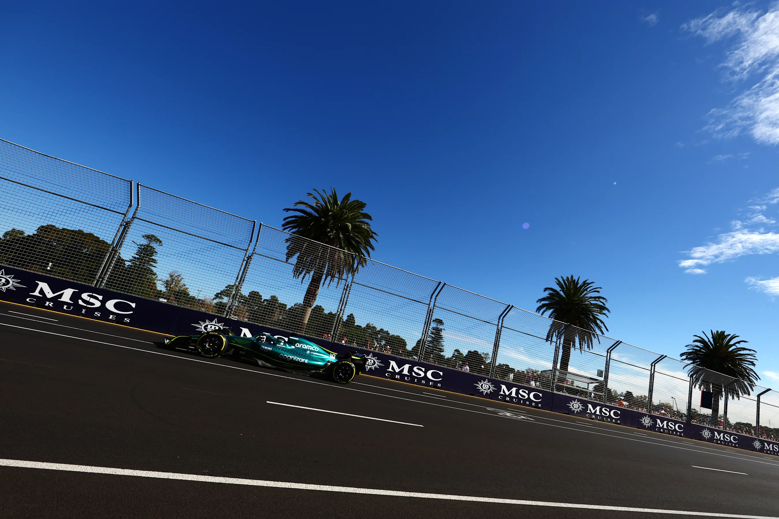 MELBOURNE, AUSTRALIA - APRIL 08: Lance Stroll of Canada driving the (18) Aston Martin AMR22