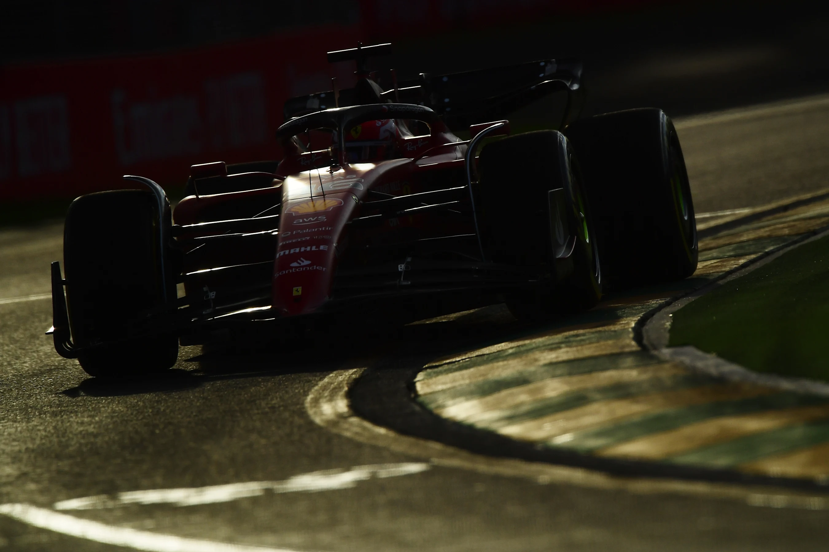 MELBOURNE, AUSTRALIA - APRIL 08: Charles Leclerc of Monaco driving (16) the Ferrari F1-75 on track