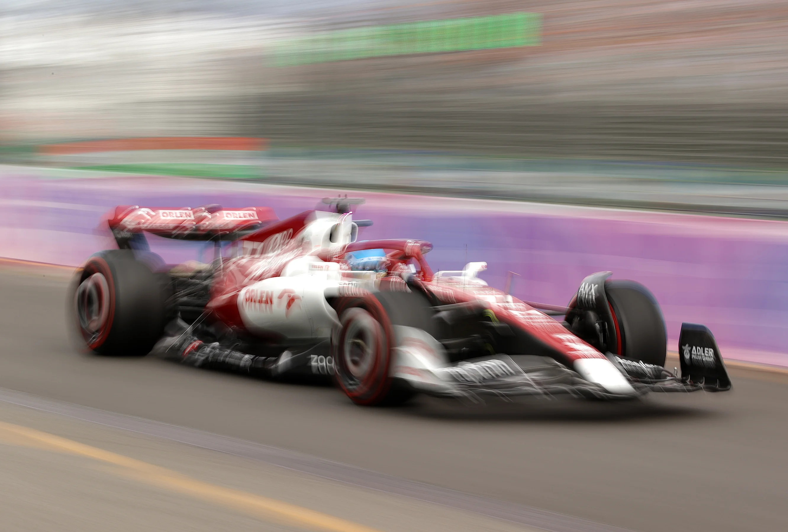 MELBOURNE, AUSTRALIA - APRIL 09: Valtteri Bottas of Finland driving the (77) Alfa Romeo F1 C42