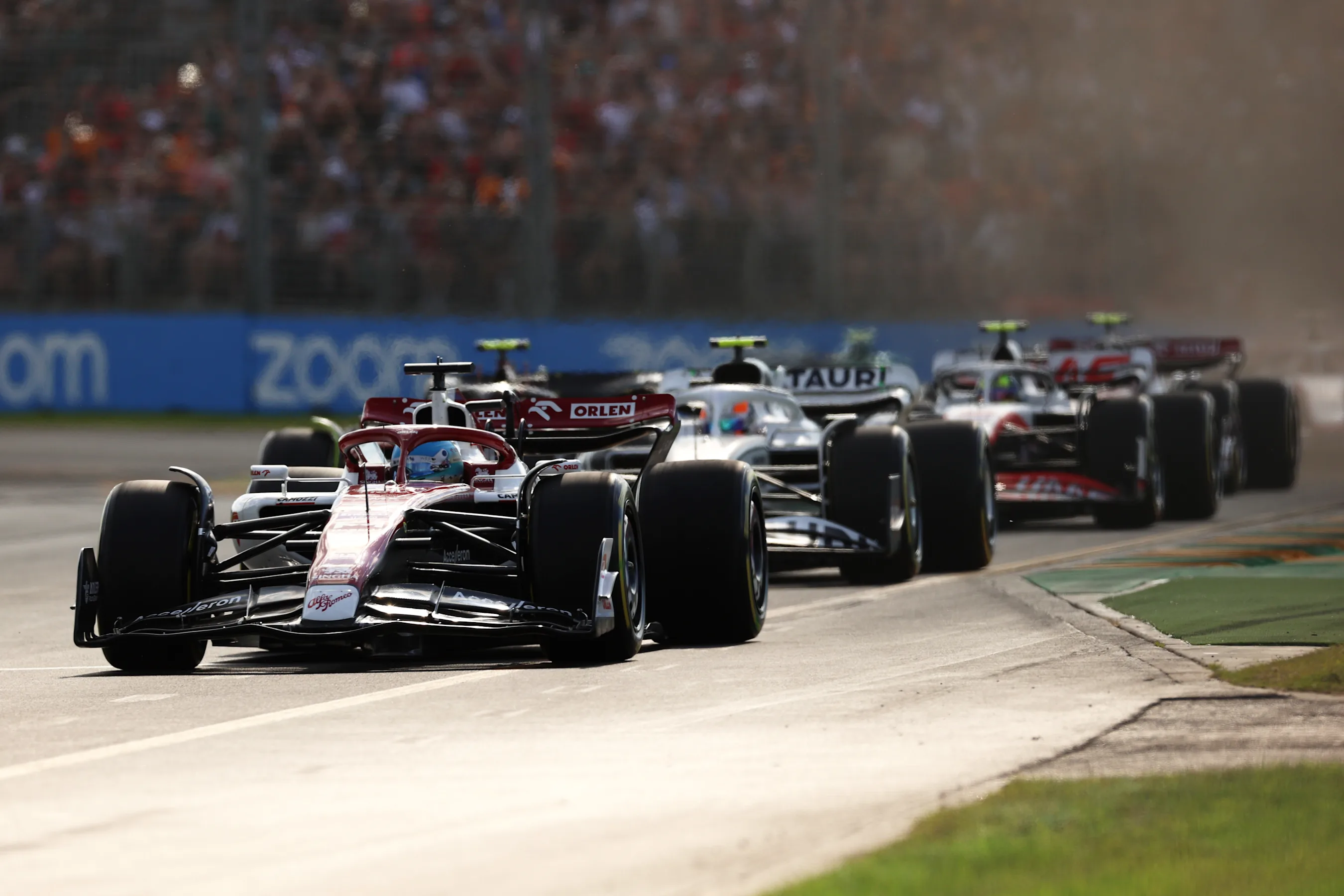 MELBOURNE, AUSTRALIA - APRIL 10: Valtteri Bottas of Finland driving the (77) Alfa Romeo F1 C42
