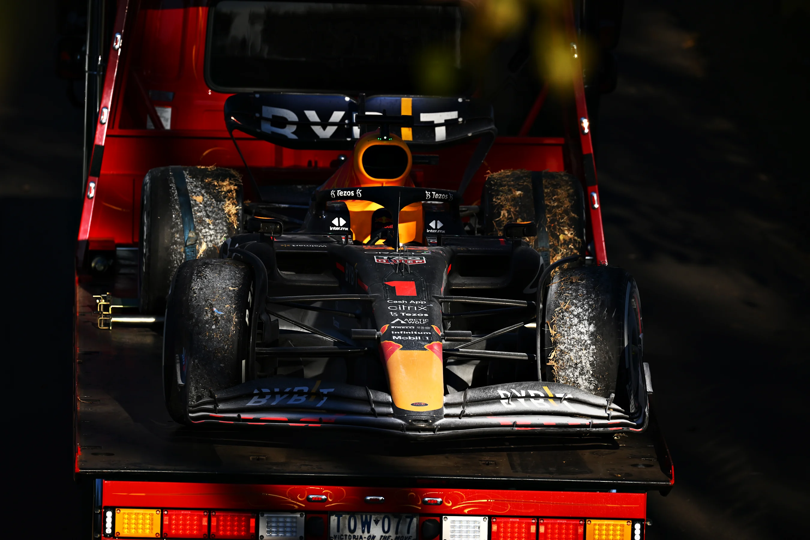 MELBOURNE, AUSTRALIA - APRIL 10: The car of Max Verstappen of the Netherlands and Oracle Red Bull