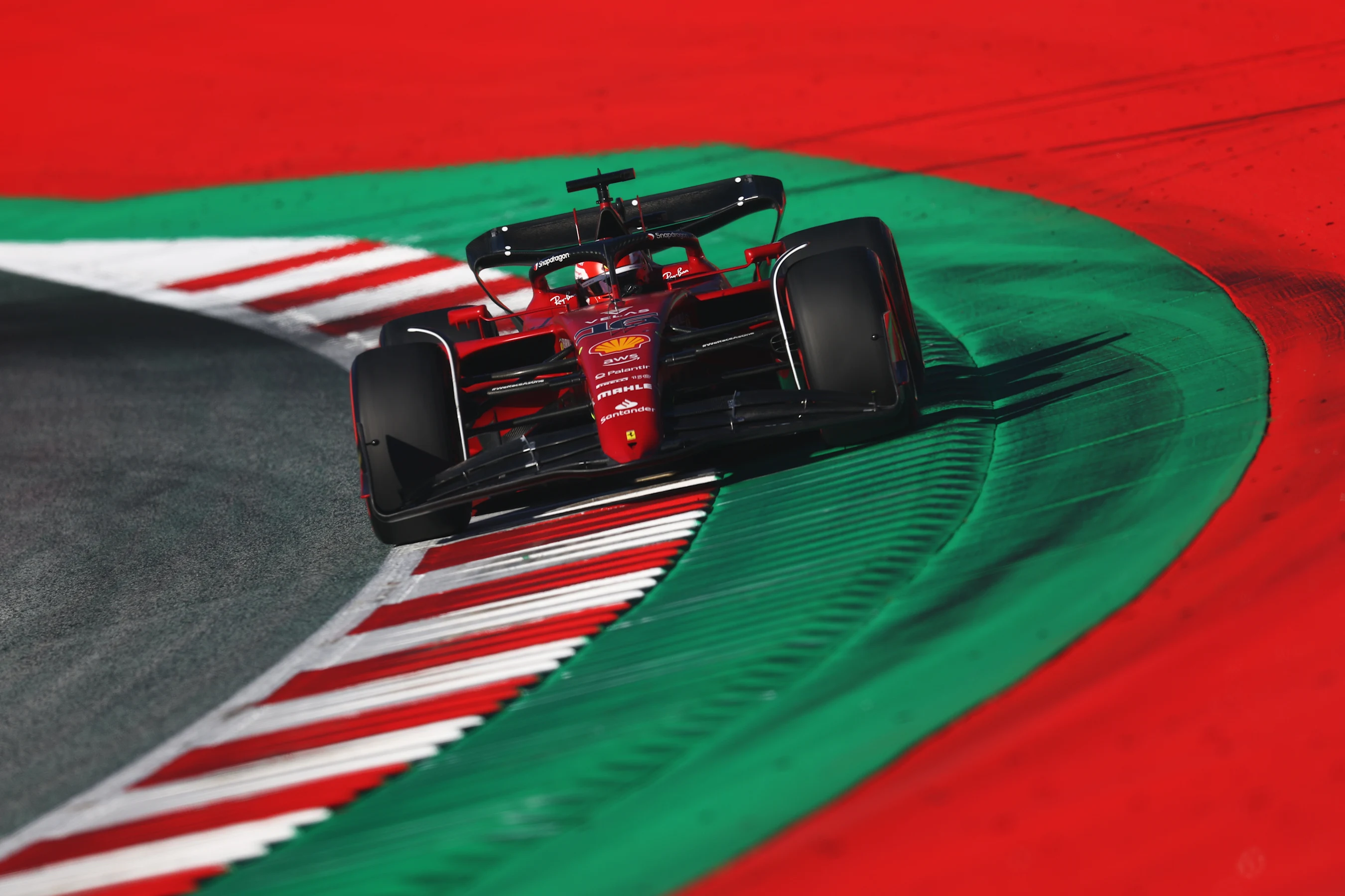 SPIELBERG, AUSTRIA - JULY 08: Charles Leclerc of Monaco driving the (16) Ferrari F1-75 on track