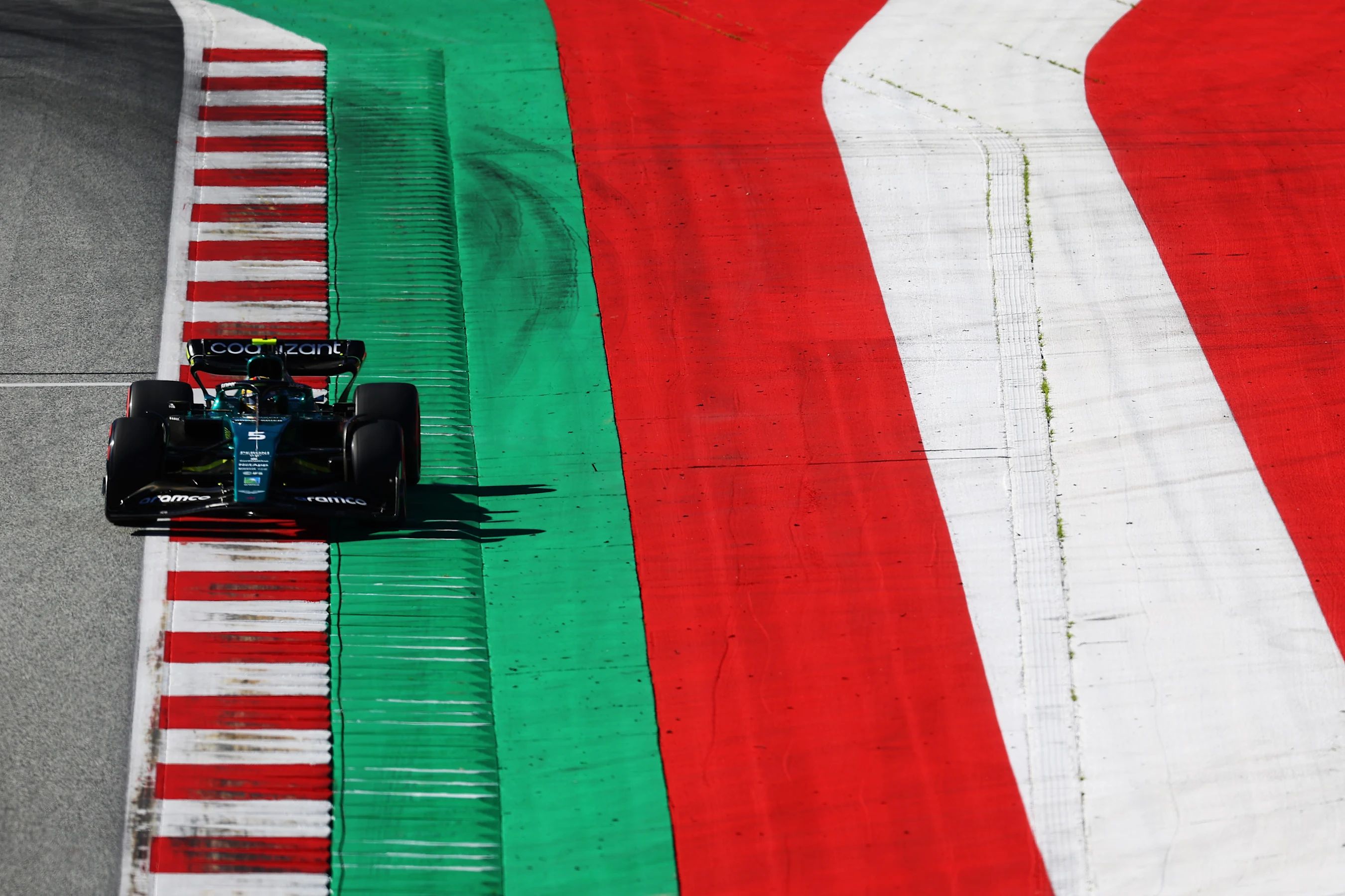 SPIELBERG, AUSTRIA - JULY 08: Sebastian Vettel of Germany driving the (5) Aston Martin AMR22
