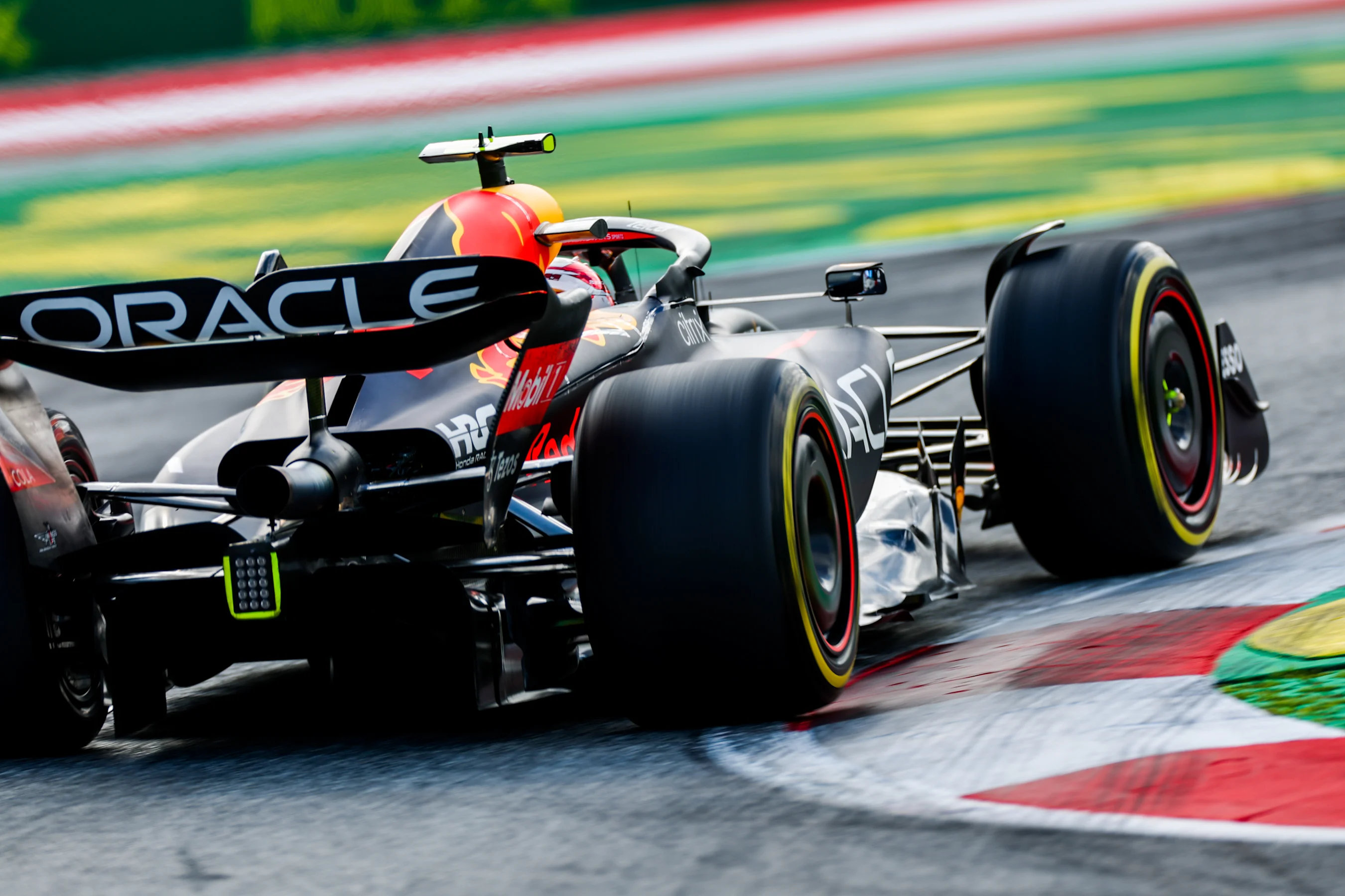 SPIELBERG, AUSTRIA - JULY 09: Sergio Perez of Mexico and Red Bull Racing  during the F1 Grand Prix