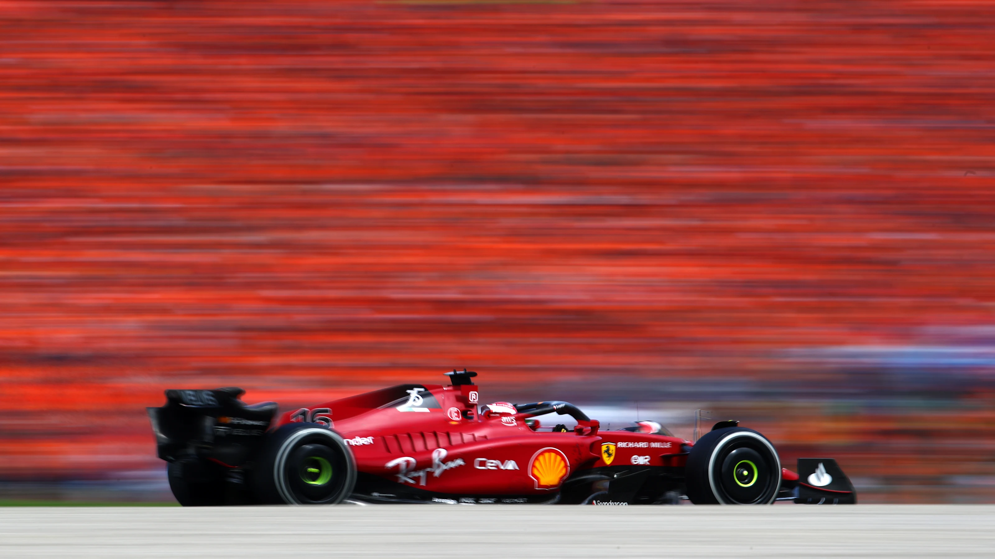 SPIELBERG, AUSTRIA - JULY 10: Charles Leclerc of Monaco driving the (16) Ferrari F1-75 on track