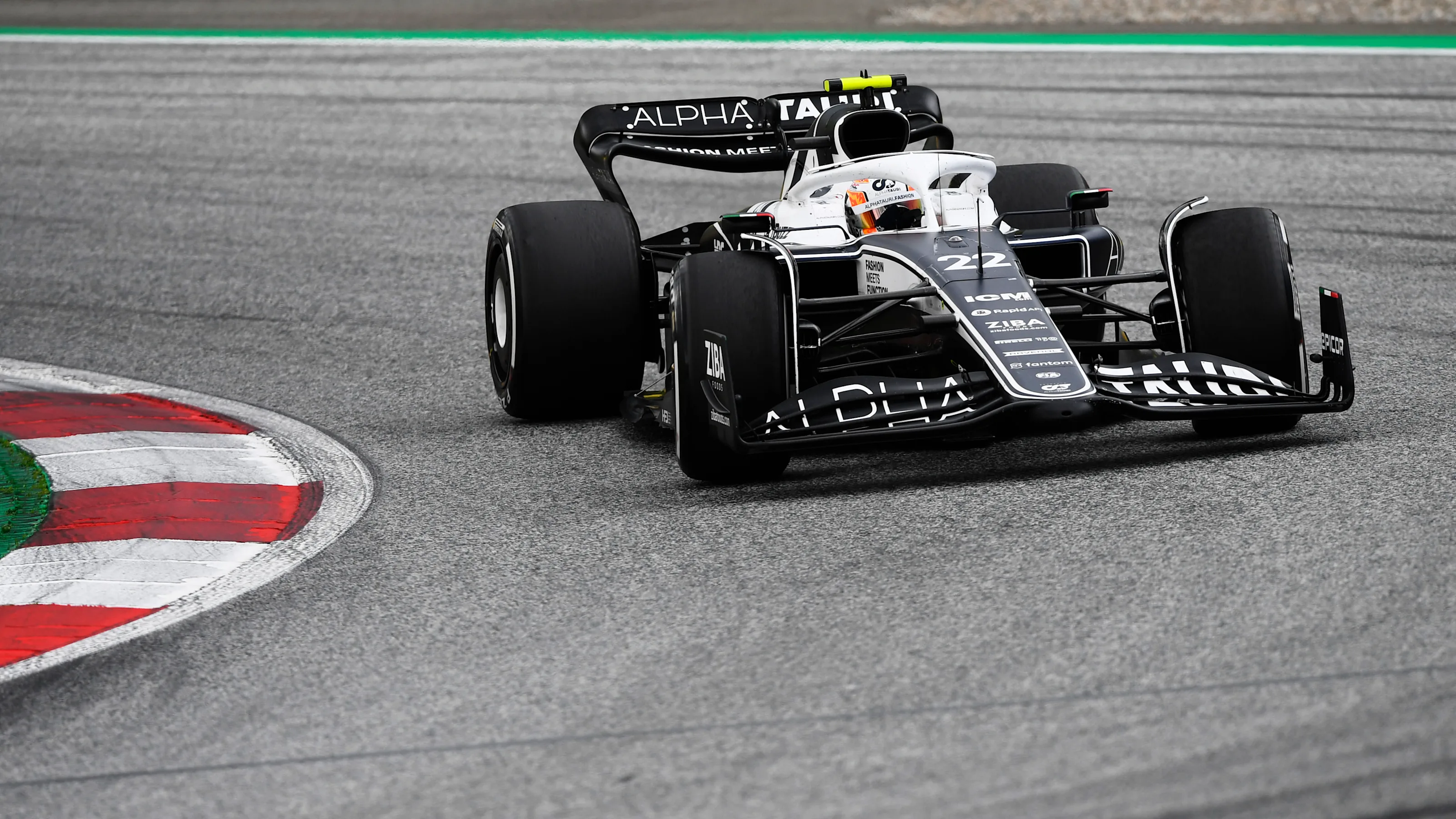 SPIELBERG, AUSTRIA - JULY 10: Yuki Tsunoda of Japan driving the (22) Scuderia AlphaTauri AT03 on