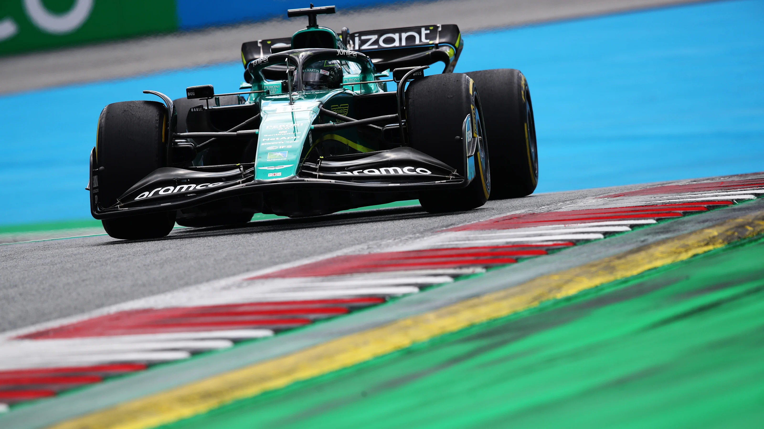 SPIELBERG, AUSTRIA - JULY 10: Lance Stroll of Canada driving the (18) Aston Martin AMR22 Mercedes