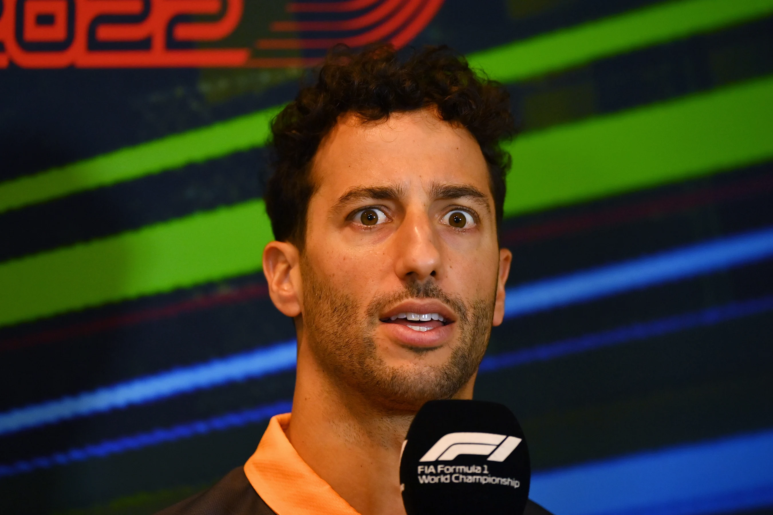 BAKU, AZERBAIJAN - JUNE 10: Daniel Ricciardo of Australia and McLaren talks in the Drivers Press