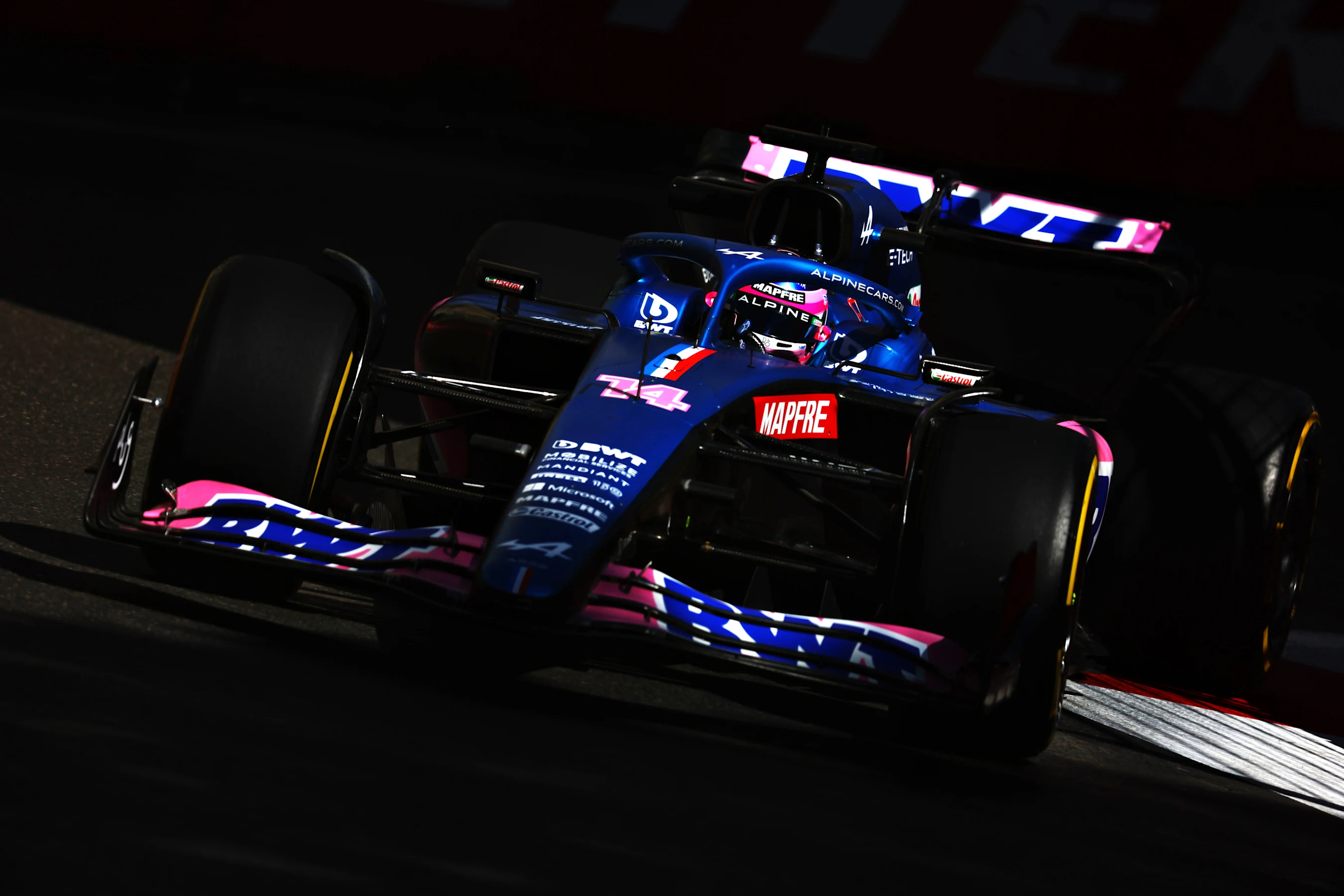 BAKU, AZERBAIJAN - JUNE 10: Fernando Alonso of Spain driving the (14) Alpine F1 A522 Renault on