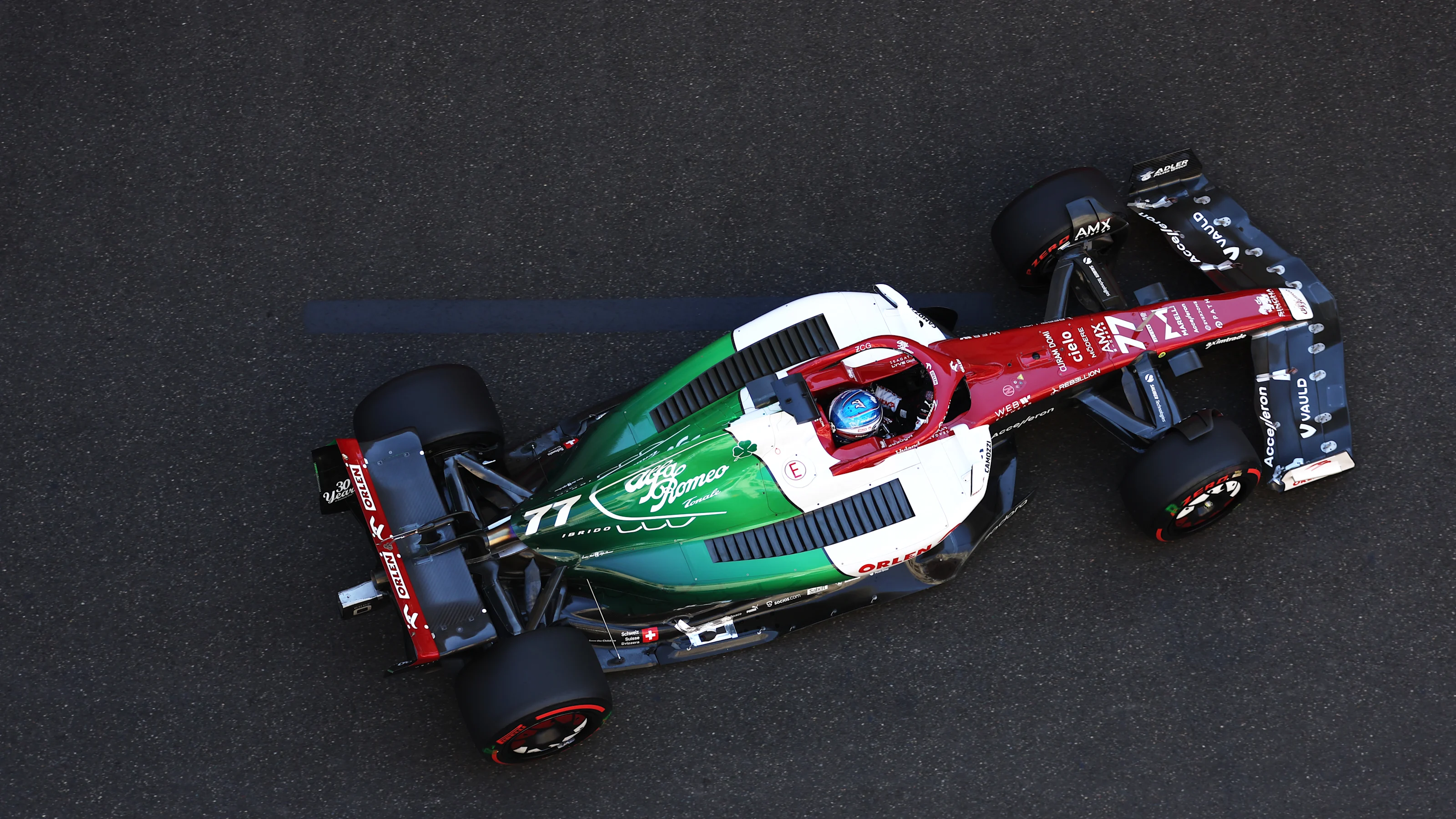BAKU, AZERBAIJAN - JUNE 10: Valtteri Bottas of Finland driving the (77) Alfa Romeo F1 C42 Ferrari