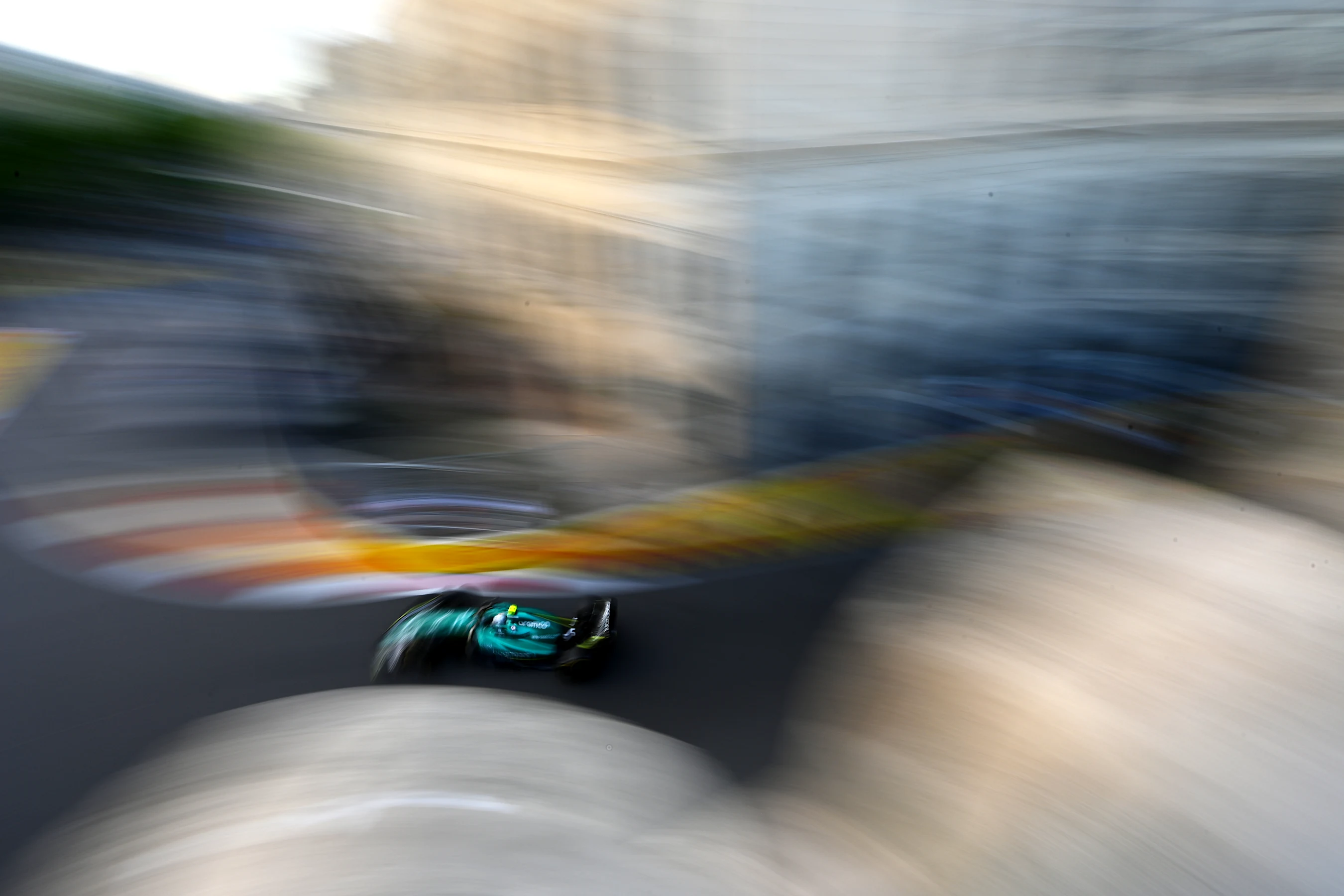 BAKU, AZERBAIJAN - JUNE 10: Sebastian Vettel of Germany driving the (5) Aston Martin AMR22 Mercedes