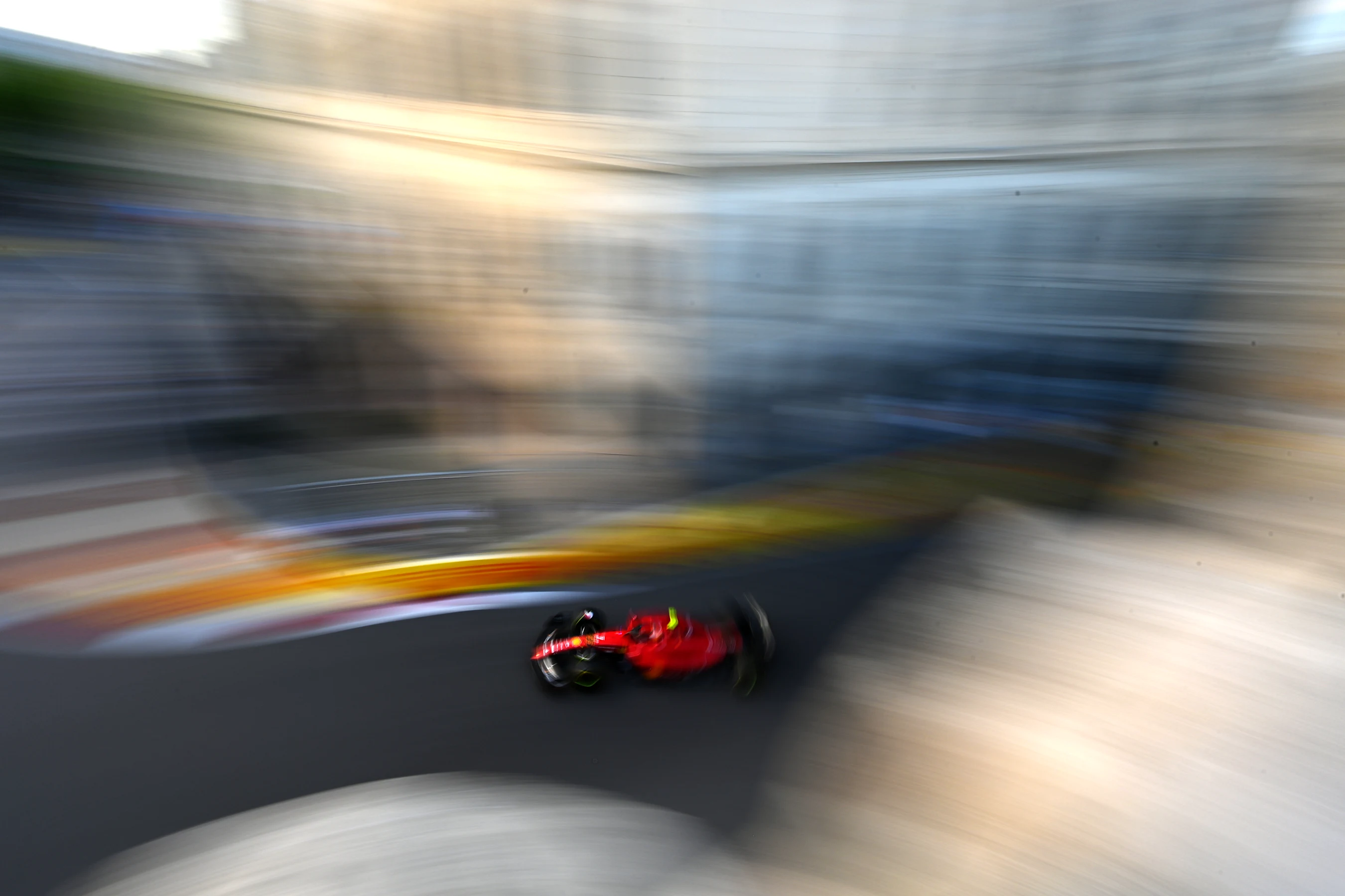 BAKU, AZERBAIJAN - JUNE 10: Carlos Sainz of Spain driving (55) the Ferrari F1-75 on track during