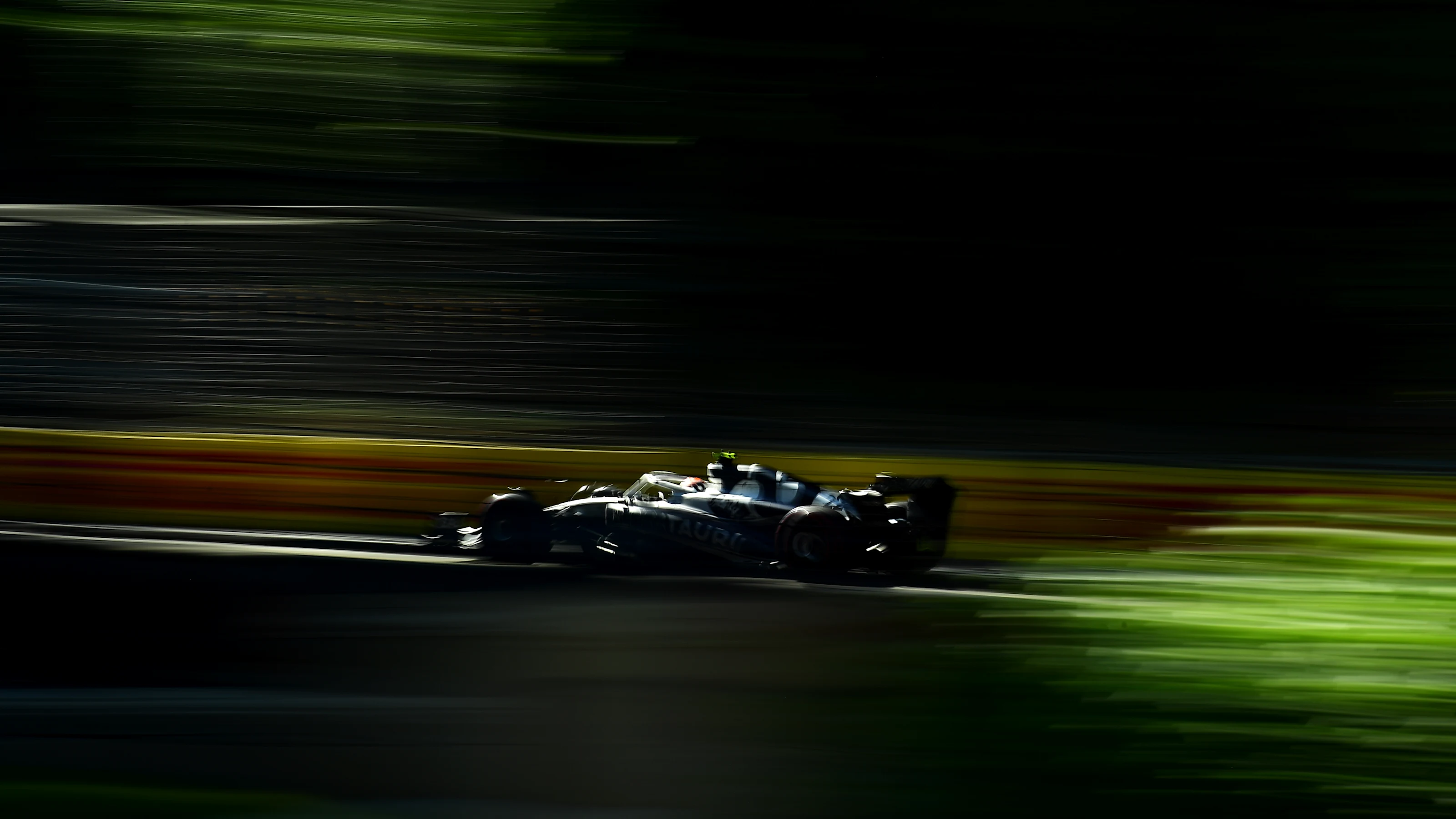 BAKU, AZERBAIJAN - JUNE 11: Yuki Tsunoda of Japan driving the (22) Scuderia AlphaTauri AT03 on