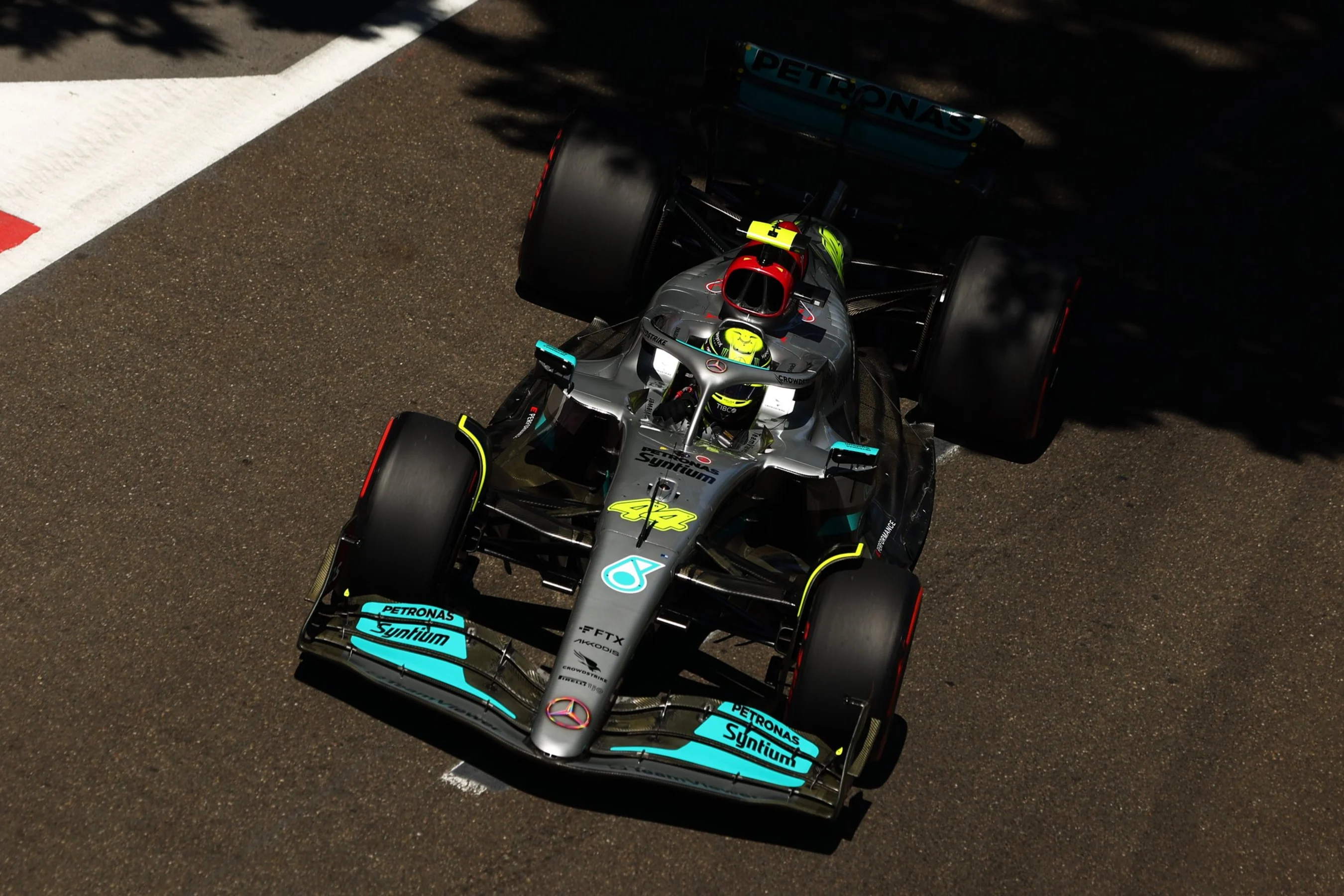 BAKU, AZERBAIJAN - JUNE 12: Lewis Hamilton of Great Britain driving the (44) Mercedes AMG Petronas