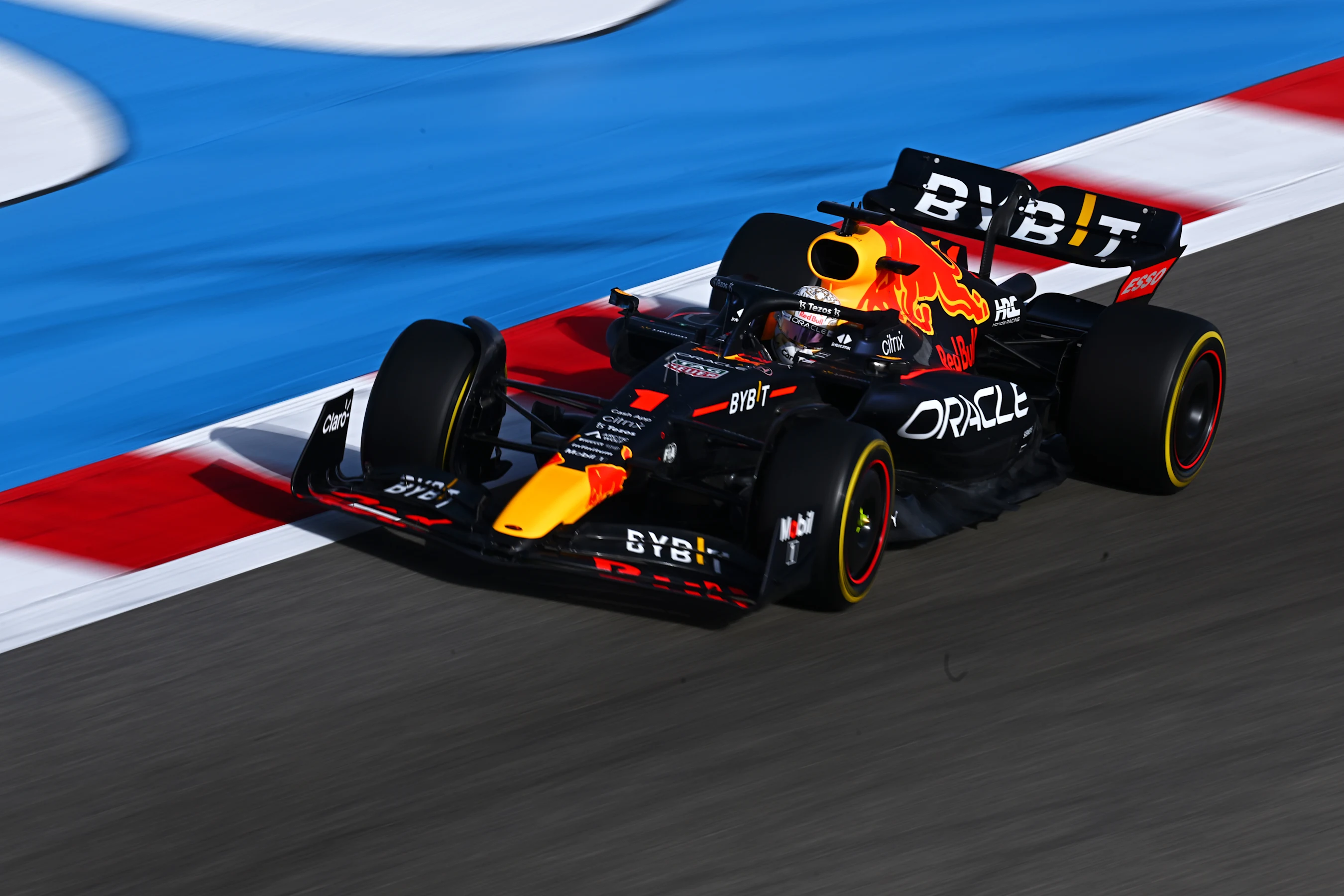 BAHRAIN, BAHRAIN - MARCH 18: Max Verstappen of the Netherlands driving the (1) Oracle Red Bull