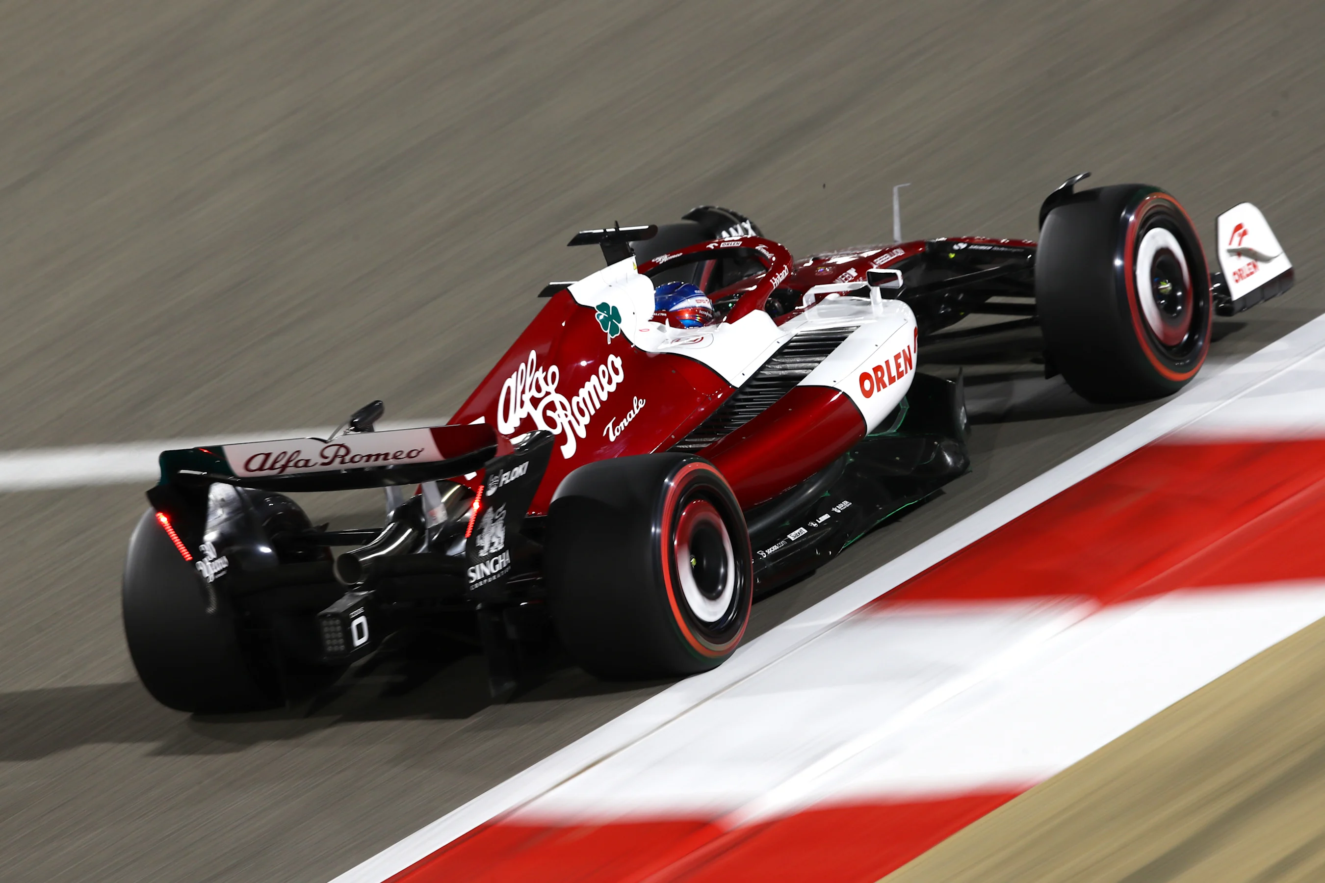 BAHRAIN, BAHRAIN - MARCH 18: Valtteri Bottas of Finland driving the (77) Alfa Romeo F1 C42 Ferrari