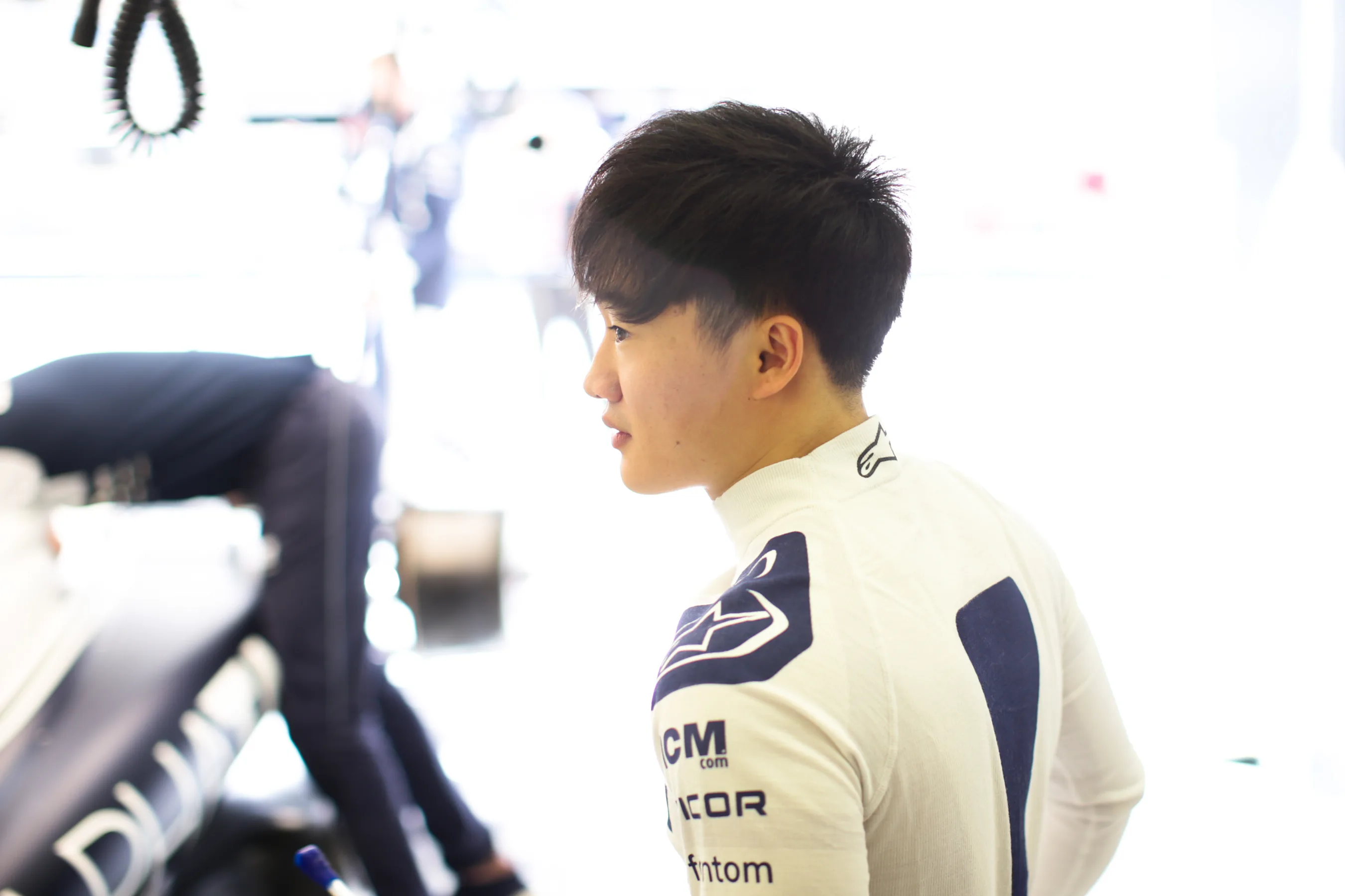BAHRAIN, BAHRAIN - MARCH 18: Yuki Tsunoda of Scuderia AlphaTauri and Japan  during practice ahead