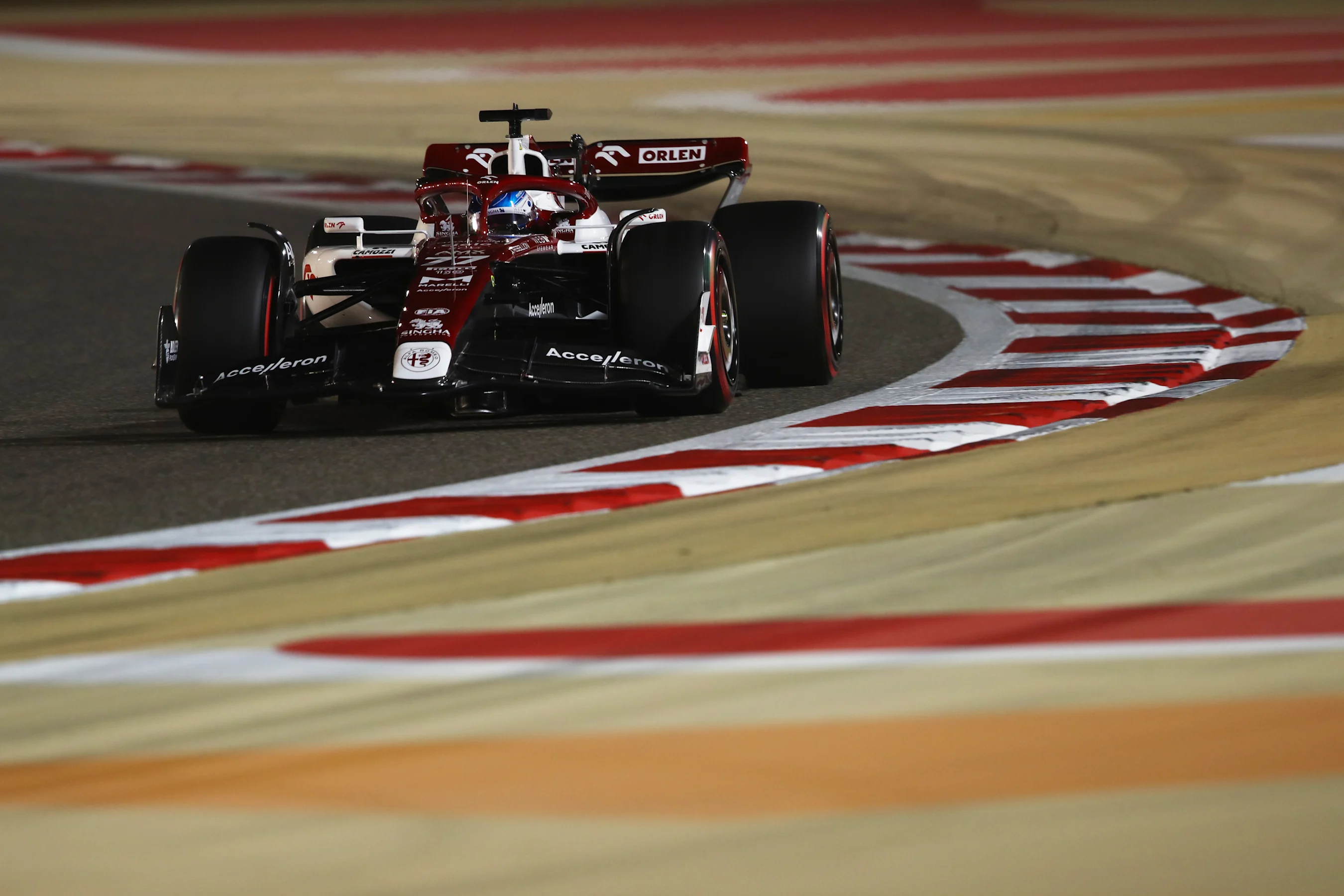 BAHRAIN, BAHRAIN - MARCH 19: Valtteri Bottas of Finland driving the (77) Alfa Romeo F1 C42 Ferrari