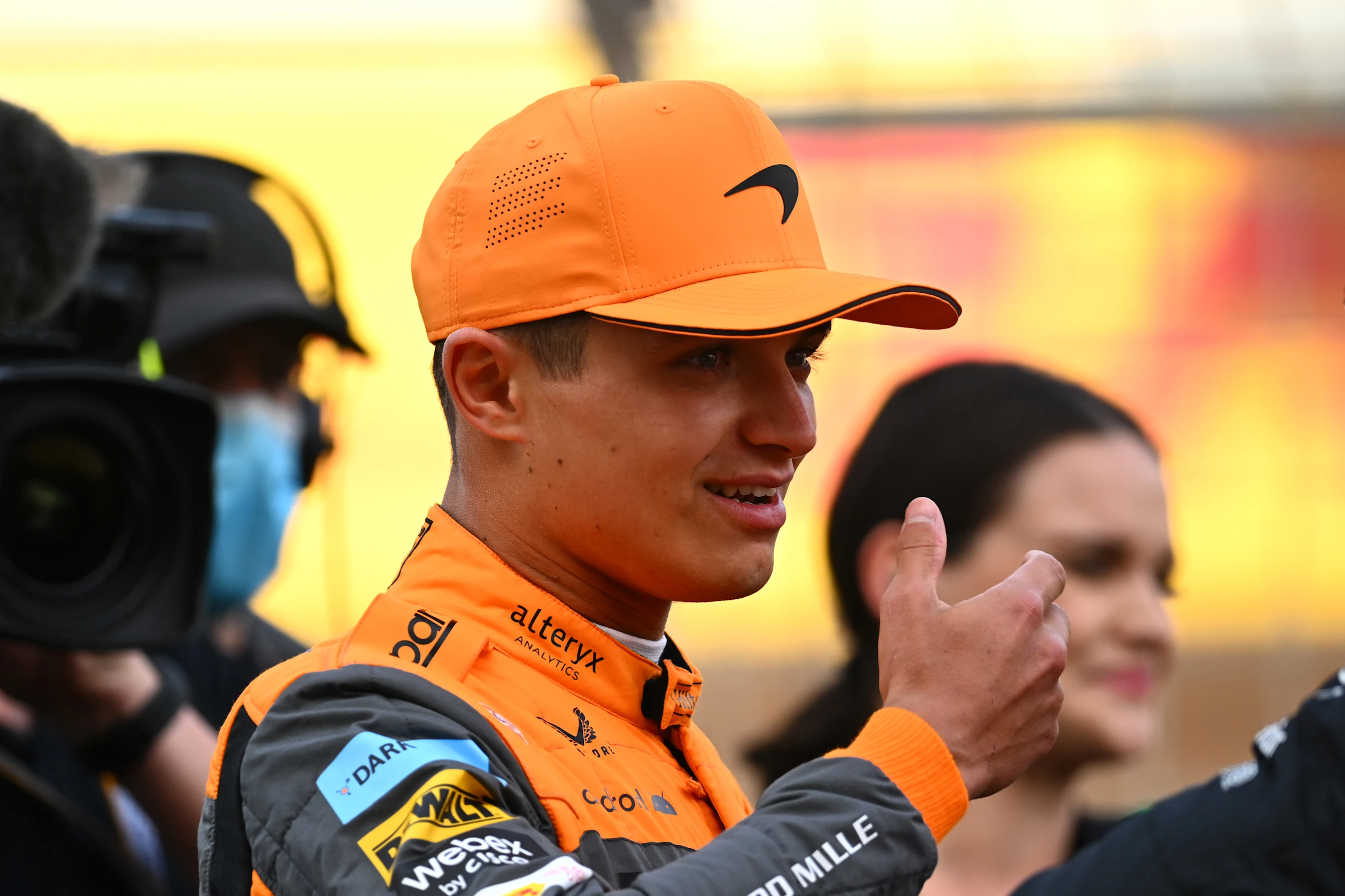 BAHRAIN, BAHRAIN - MARCH 20: Lando Norris of Great Britain and McLaren looks on prior to the F1
