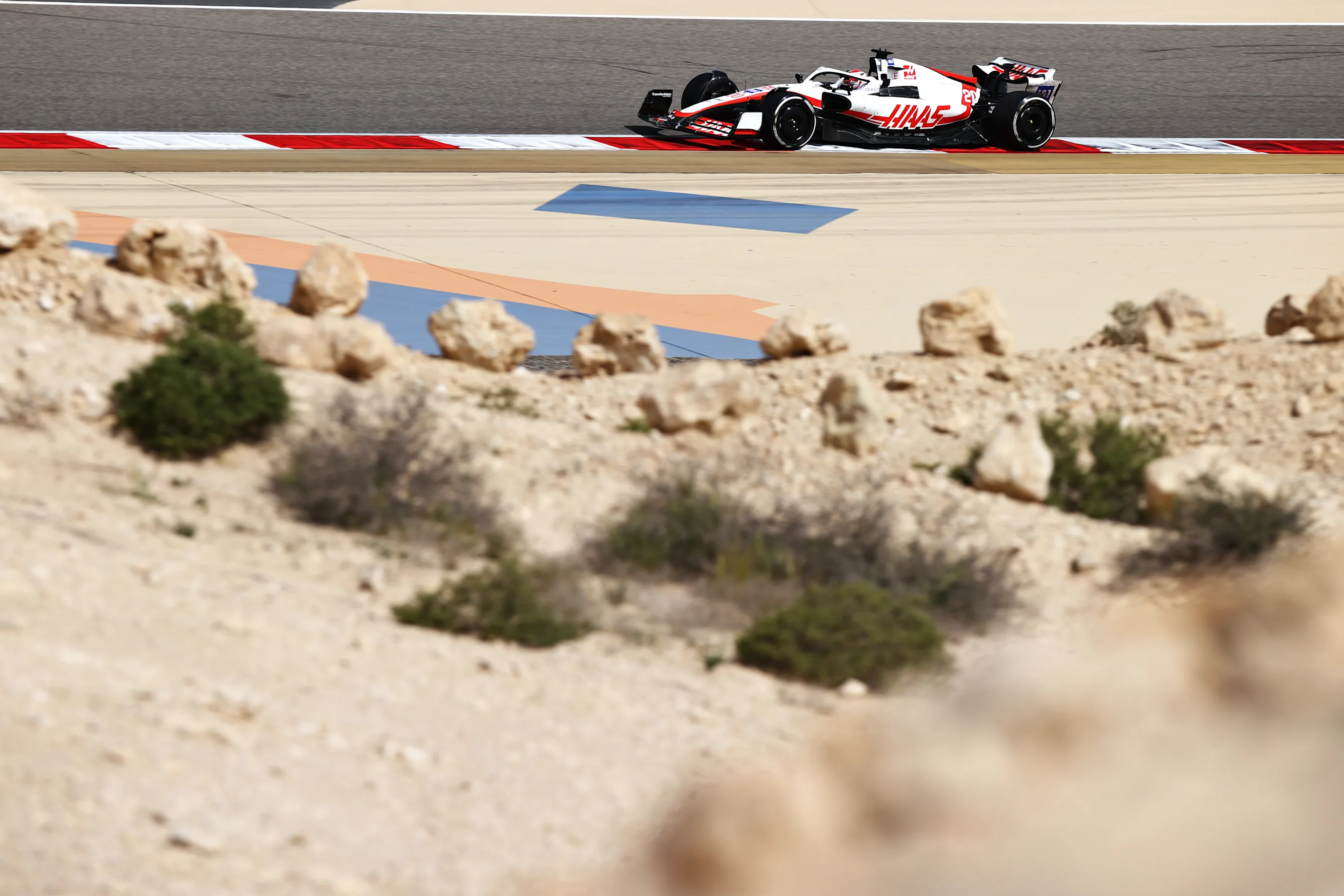 BAHRAIN, BAHRAIN - MARCH 12: Kevin Magnussen of Denmark driving the (20) Haas F1 VF-22 Ferrari on