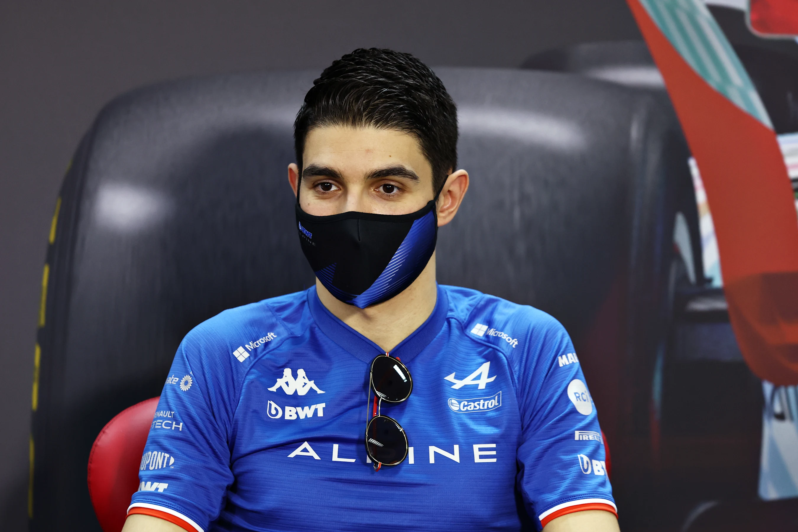 BAHRAIN, BAHRAIN - MARCH 12: Esteban Ocon of France and Alpine F1 looks on in the Drivers Press