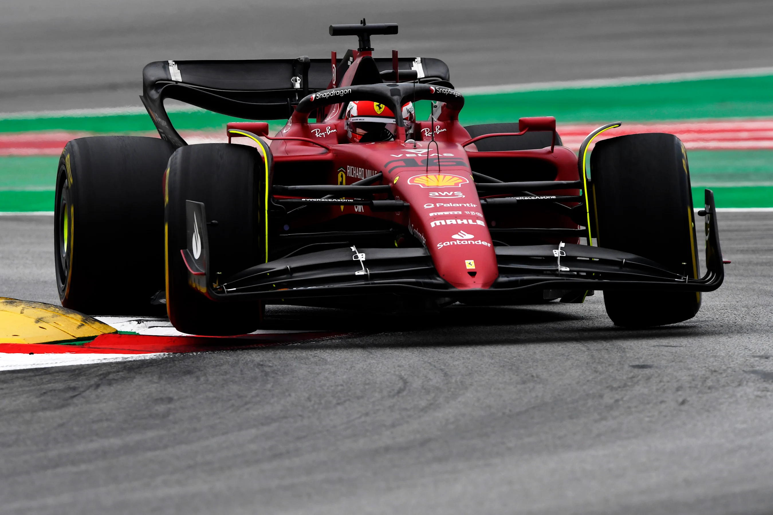 BARCELONA, SPAIN - FEBRUARY 25: Charles Leclerc of Monaco driving (16) the Ferrari F1-75 during Day