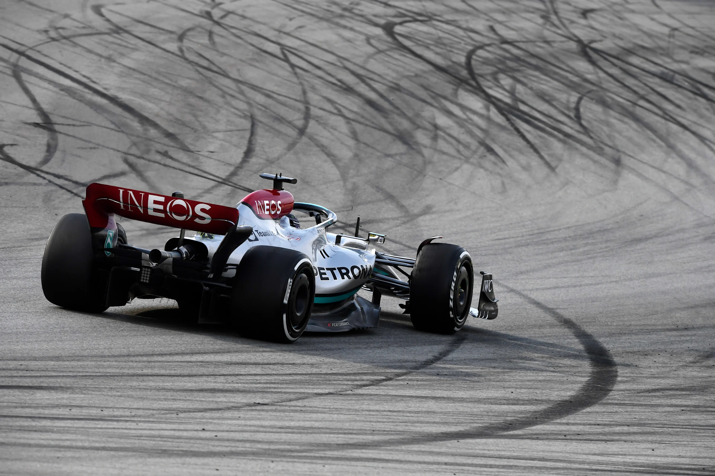 BARCELONA, SPAIN - FEBRUARY 25: Lewis Hamilton of Great Britain driving the (44) Mercedes AMG