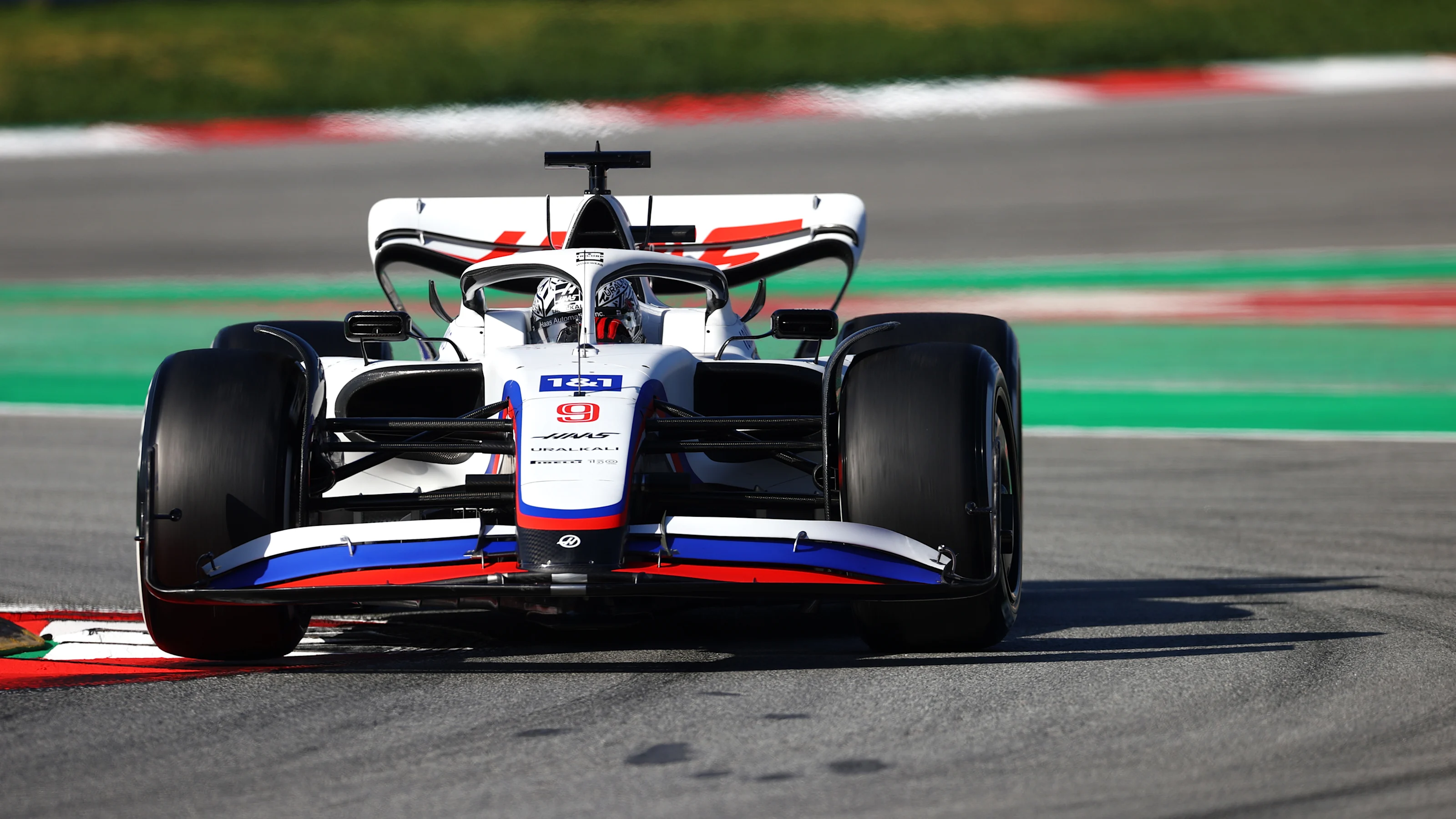 BARCELONA, SPAIN - FEBRUARY 23: Nikita Mazepin of Russia driving the (9) Haas F1 VF-22 Ferrari