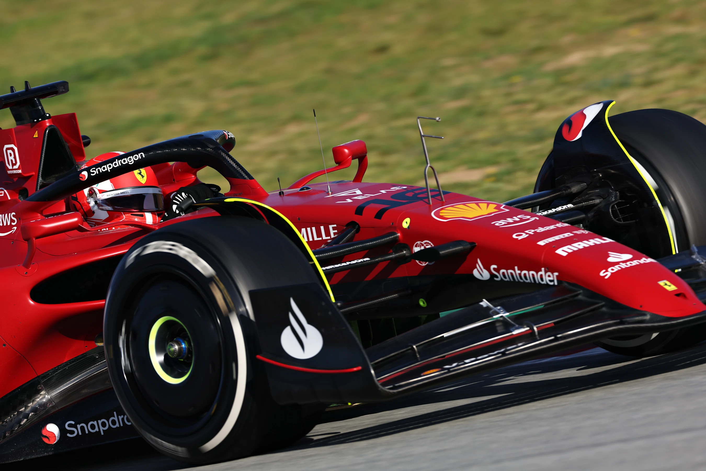 BARCELONA, SPAIN - FEBRUARY 23: Charles Leclerc of Monaco driving (16) the Ferrari F1-75 during Day