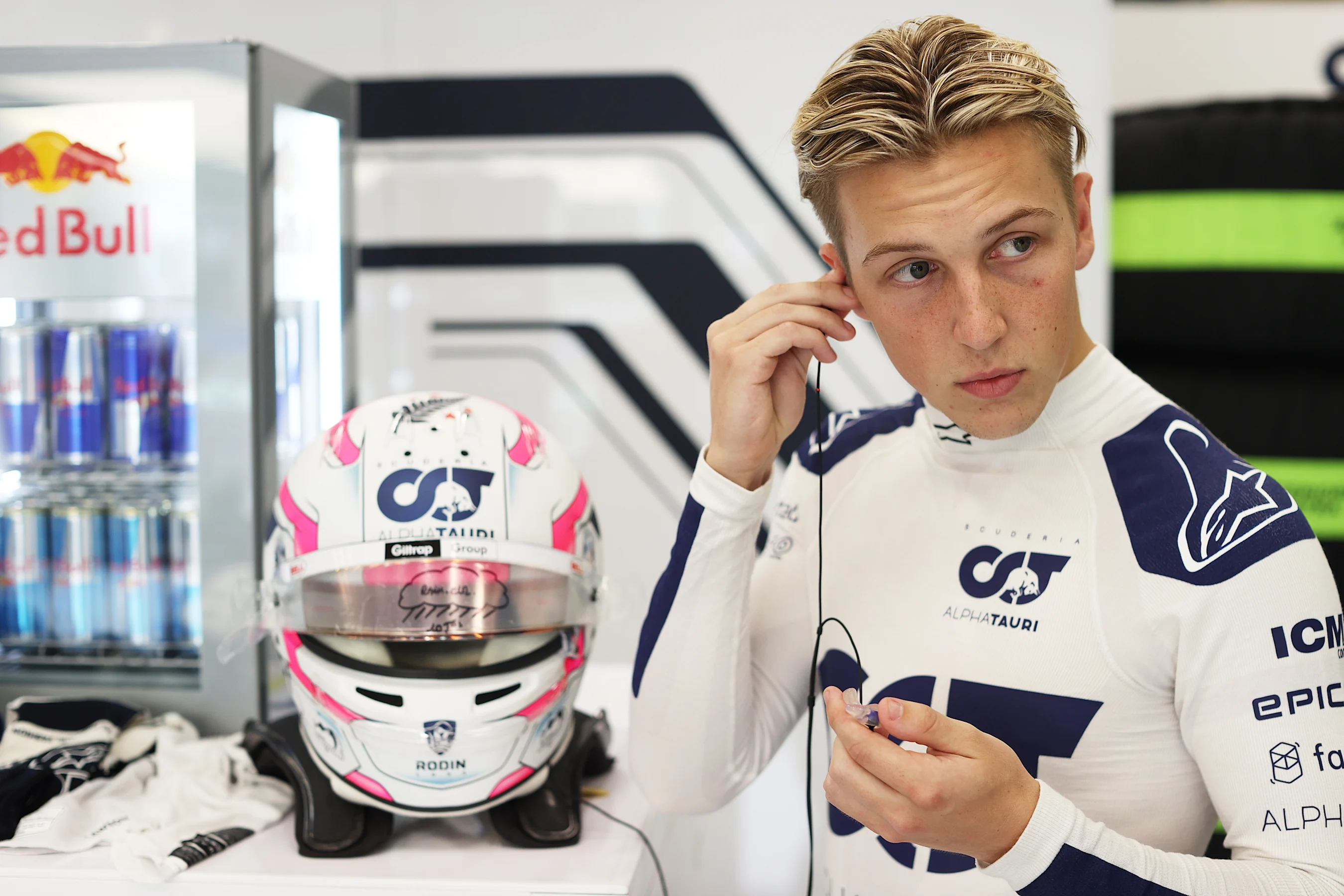 SPA, BELGIUM - AUGUST 26: Liam Lawson of New Zealand and Scuderia AlphaTauri prepares to drive in