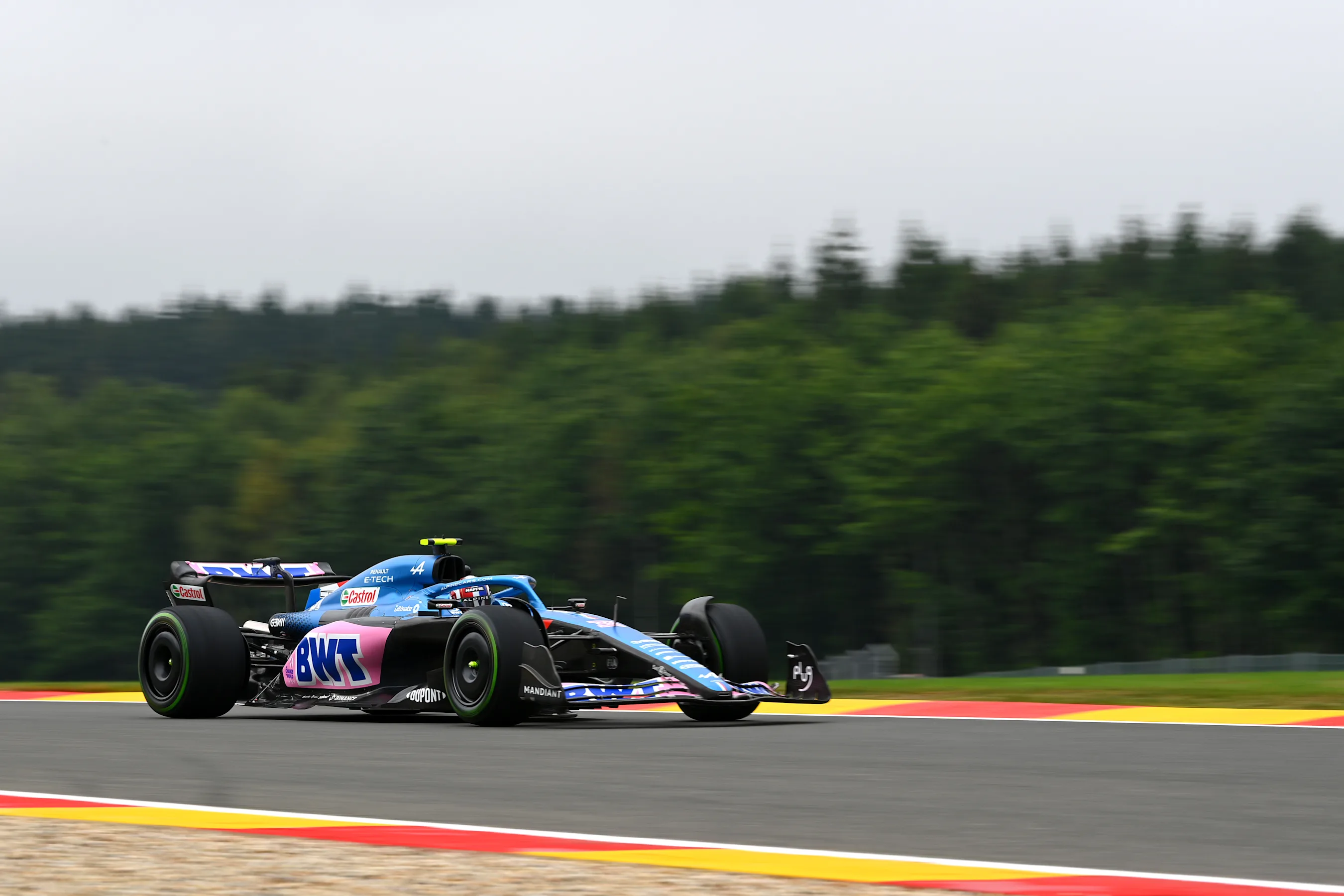 SPA, BELGIUM - AUGUST 26: Esteban Ocon of France driving the (31) Alpine F1 A522 Renault on track