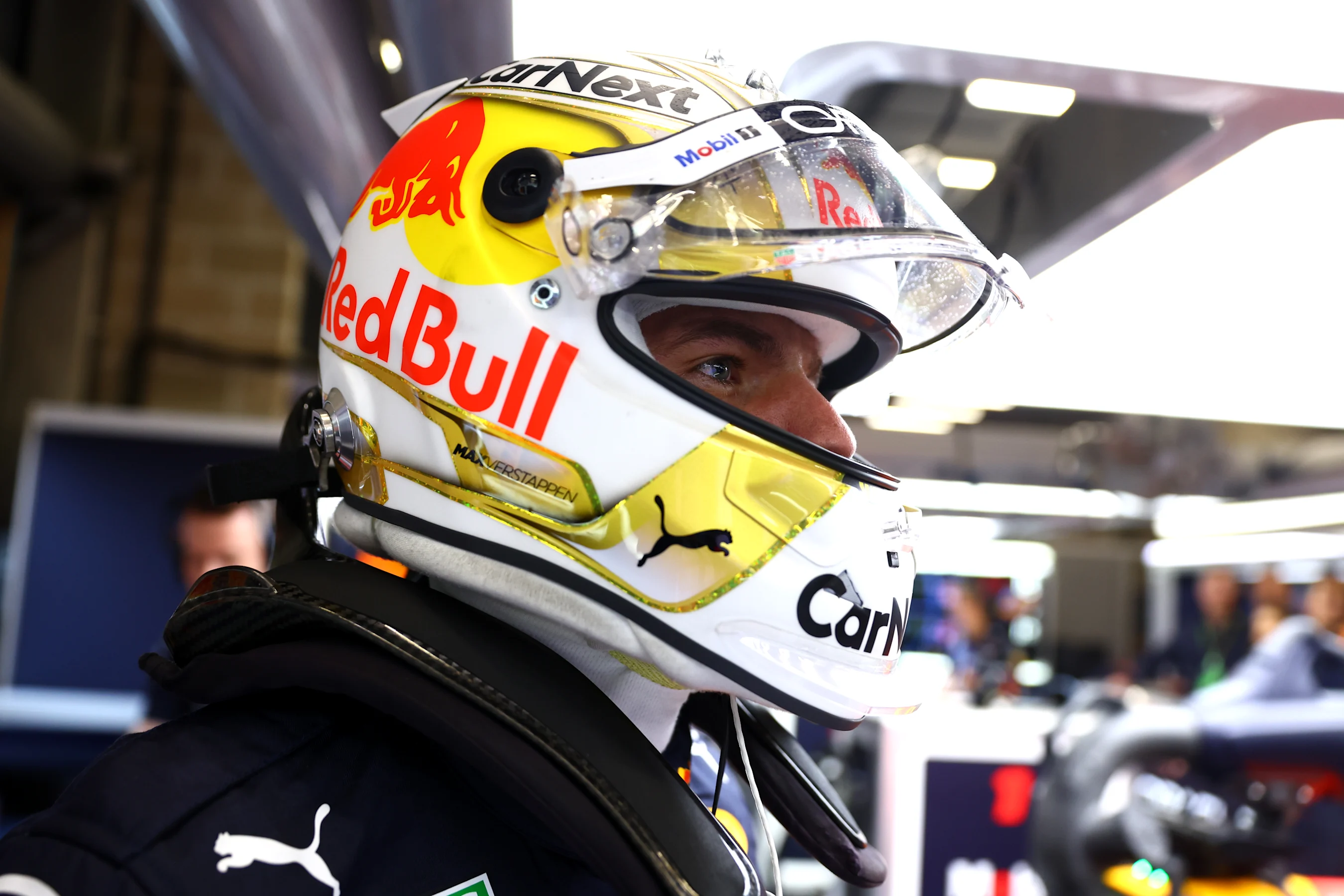 SPA, BELGIUM - AUGUST 26: Max Verstappen of the Netherlands and Oracle Red Bull Racing looks on