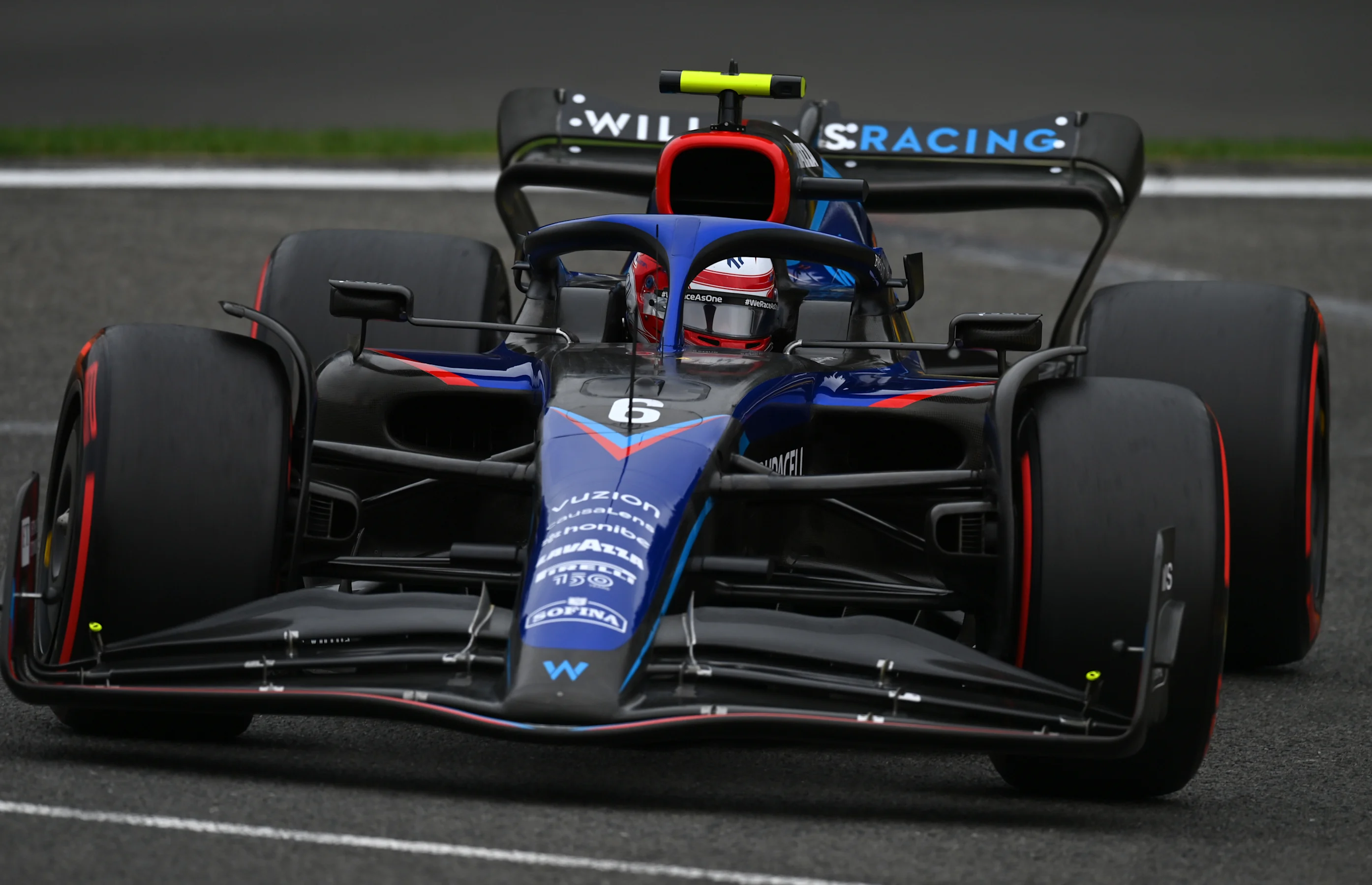 SPA, BELGIUM - AUGUST 27: Nicholas Latifi of Canada driving the (6) Williams FW44 Mercedes on track