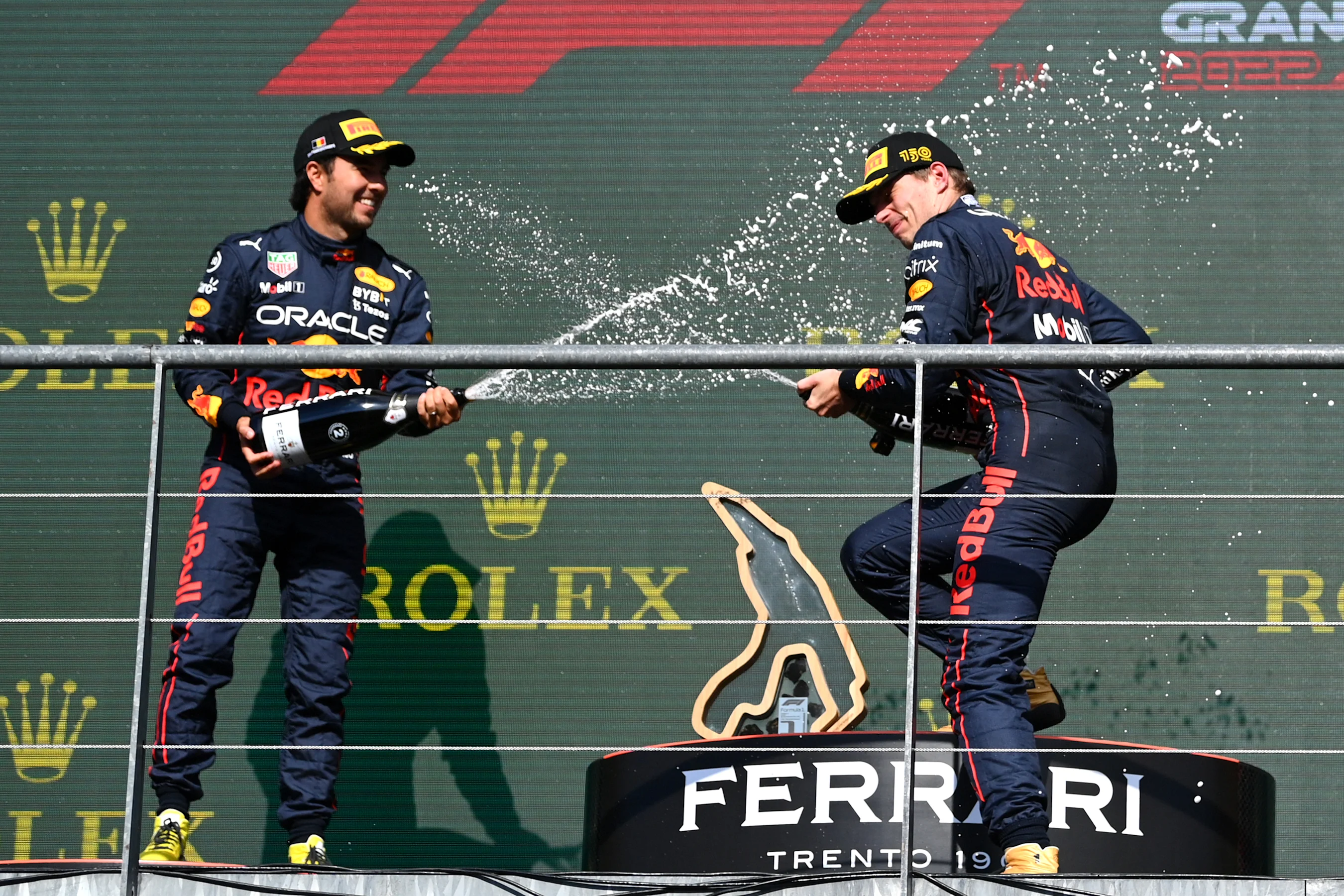 SPA, BELGIUM - AUGUST 28: Race winner Max Verstappen of the Netherlands and Oracle Red Bull Racing