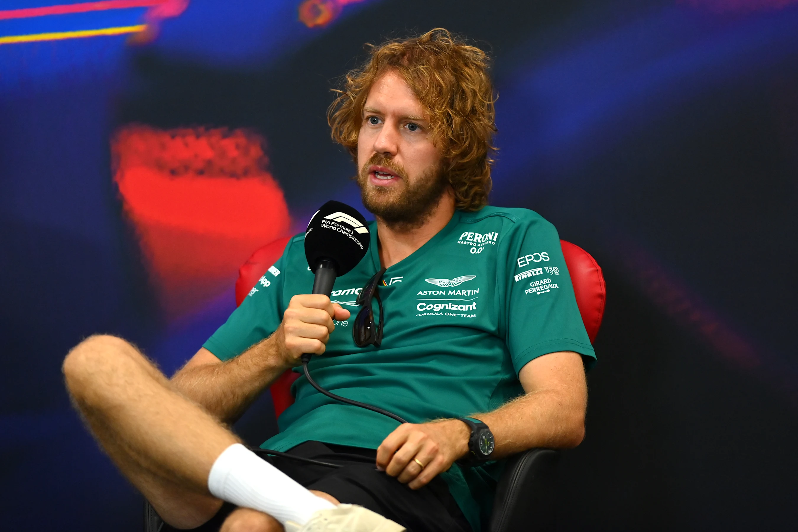 SPA, BELGIUM - AUGUST 25: Sebastian Vettel of Germany and Aston Martin F1 Team attends the Drivers