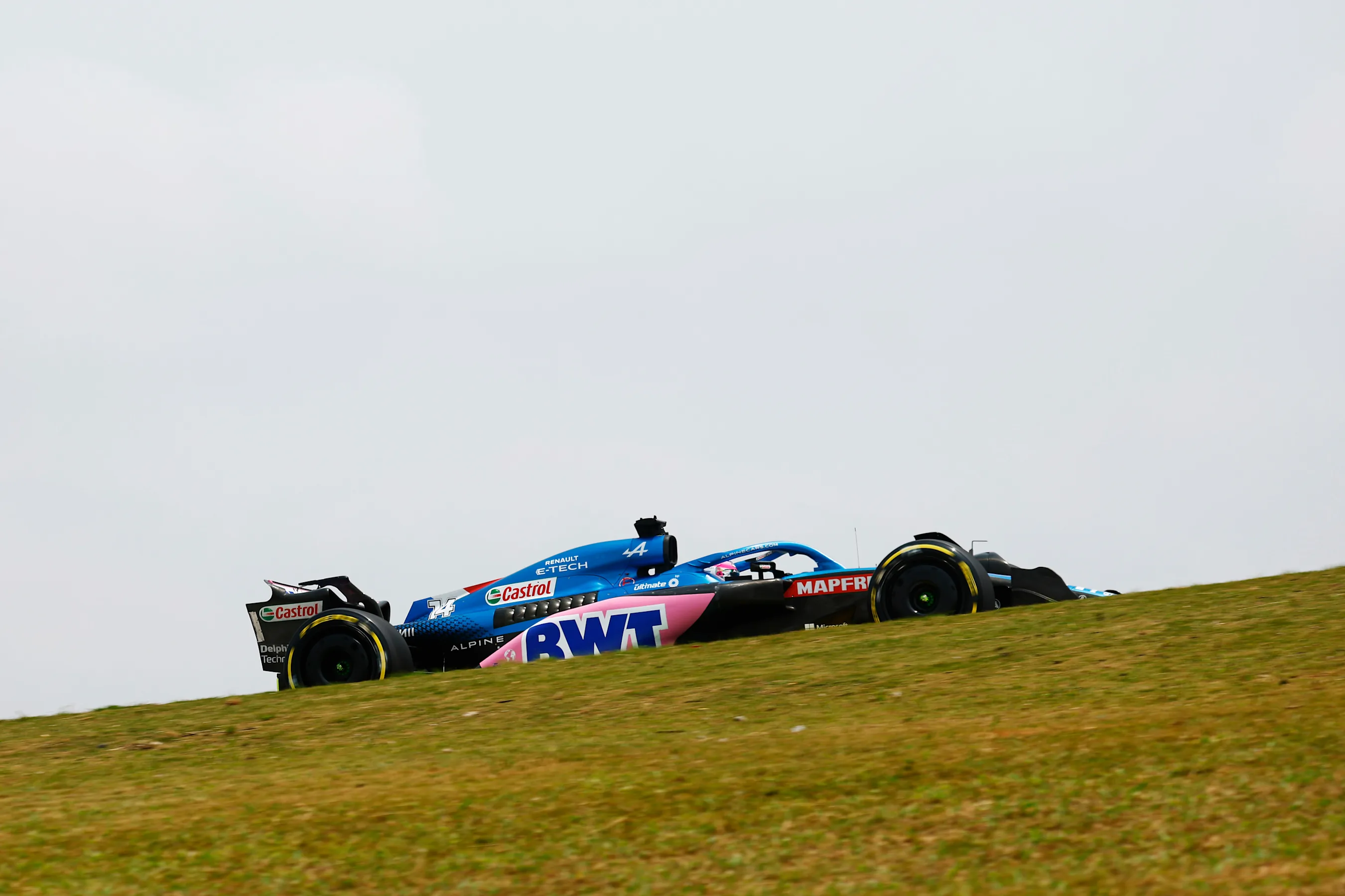 SAO PAULO, BRAZIL - NOVEMBER 11: Fernando Alonso of Spain driving the (14) Alpine F1 A522 Renault