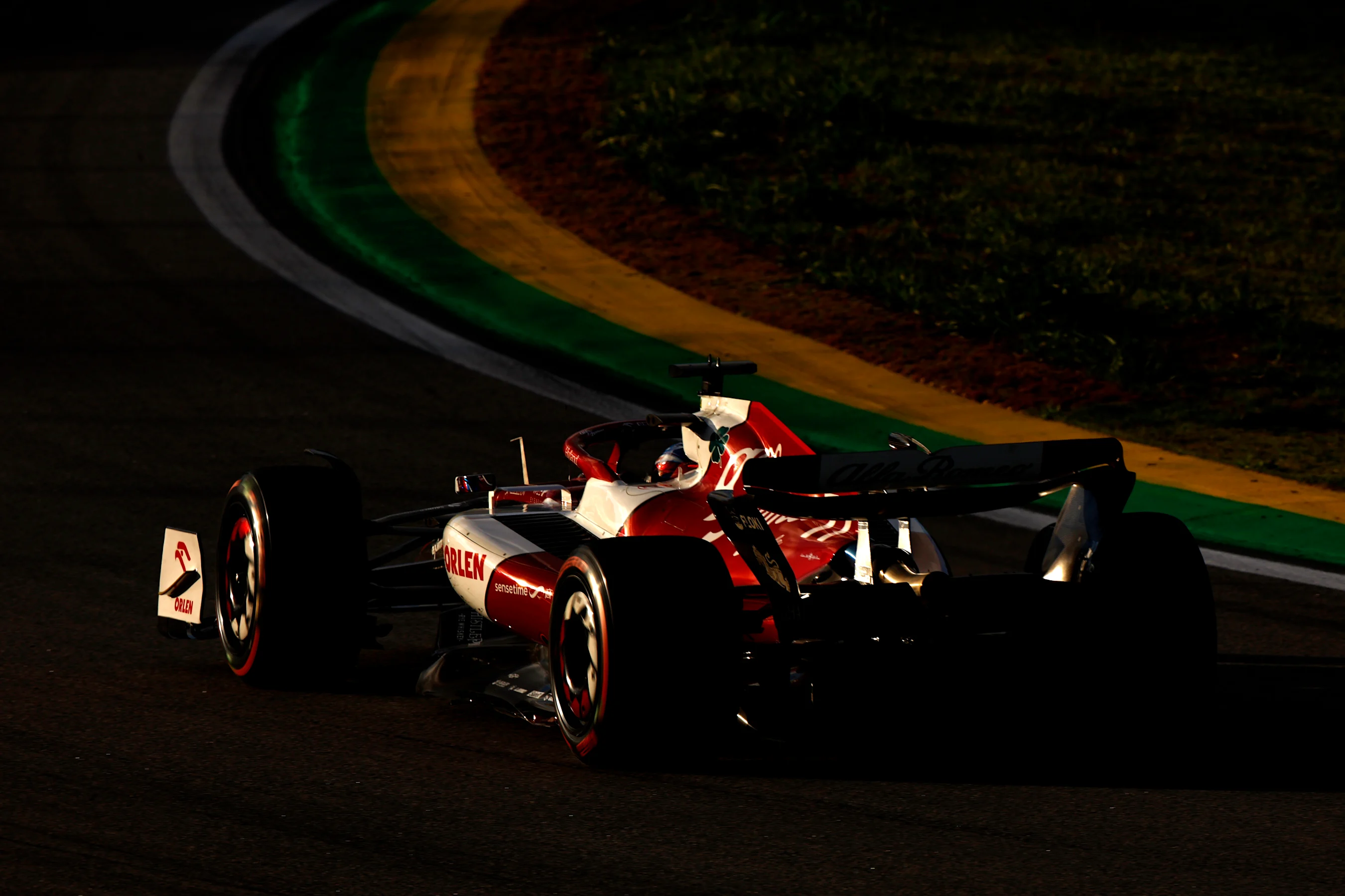 SAO PAULO, BRAZIL - NOVEMBER 12: Valtteri Bottas of Finland driving the (77) Alfa Romeo F1 C42