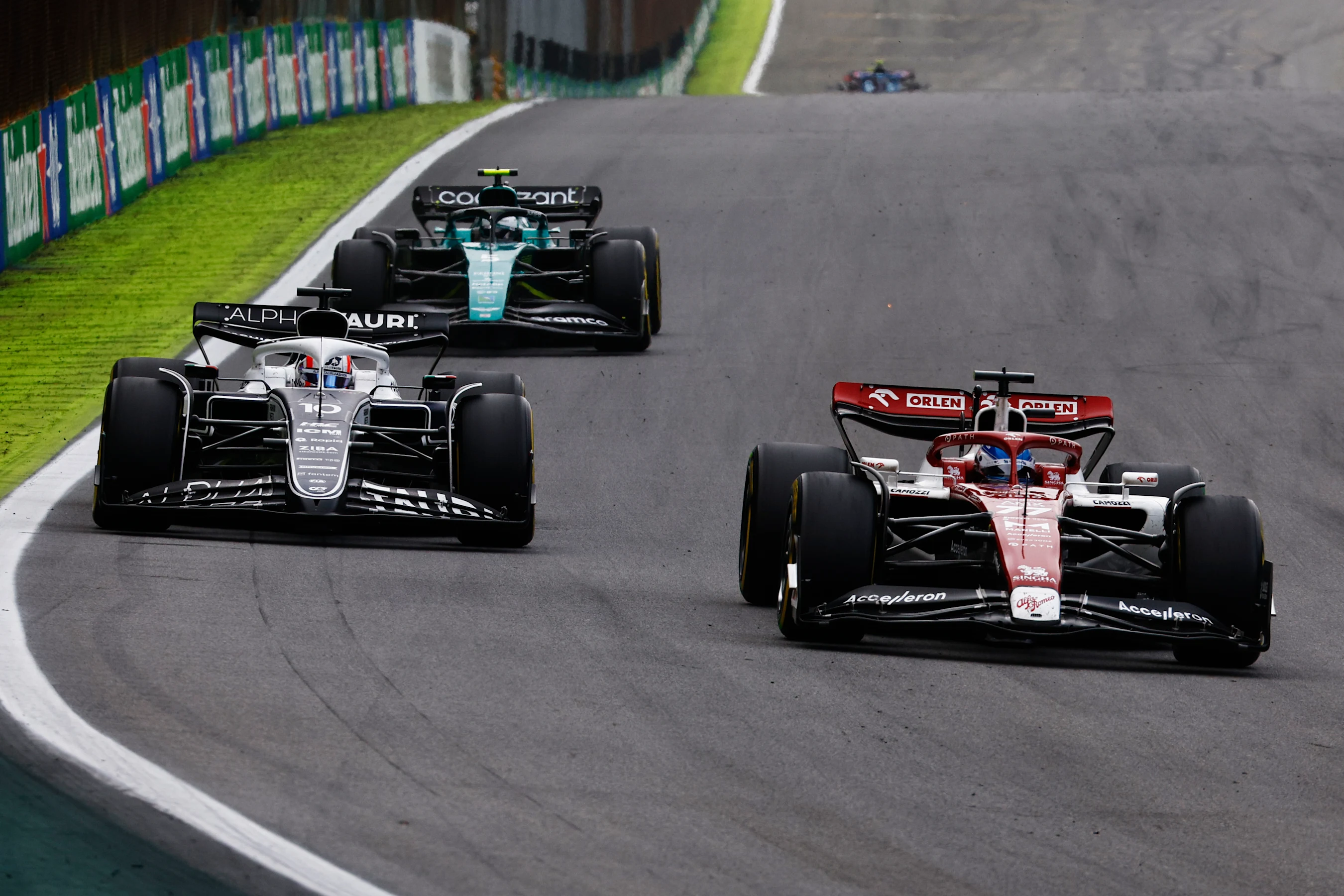 SAO PAULO, BRAZIL - NOVEMBER 13: Pierre Gasly of France driving the (10) Scuderia AlphaTauri AT03