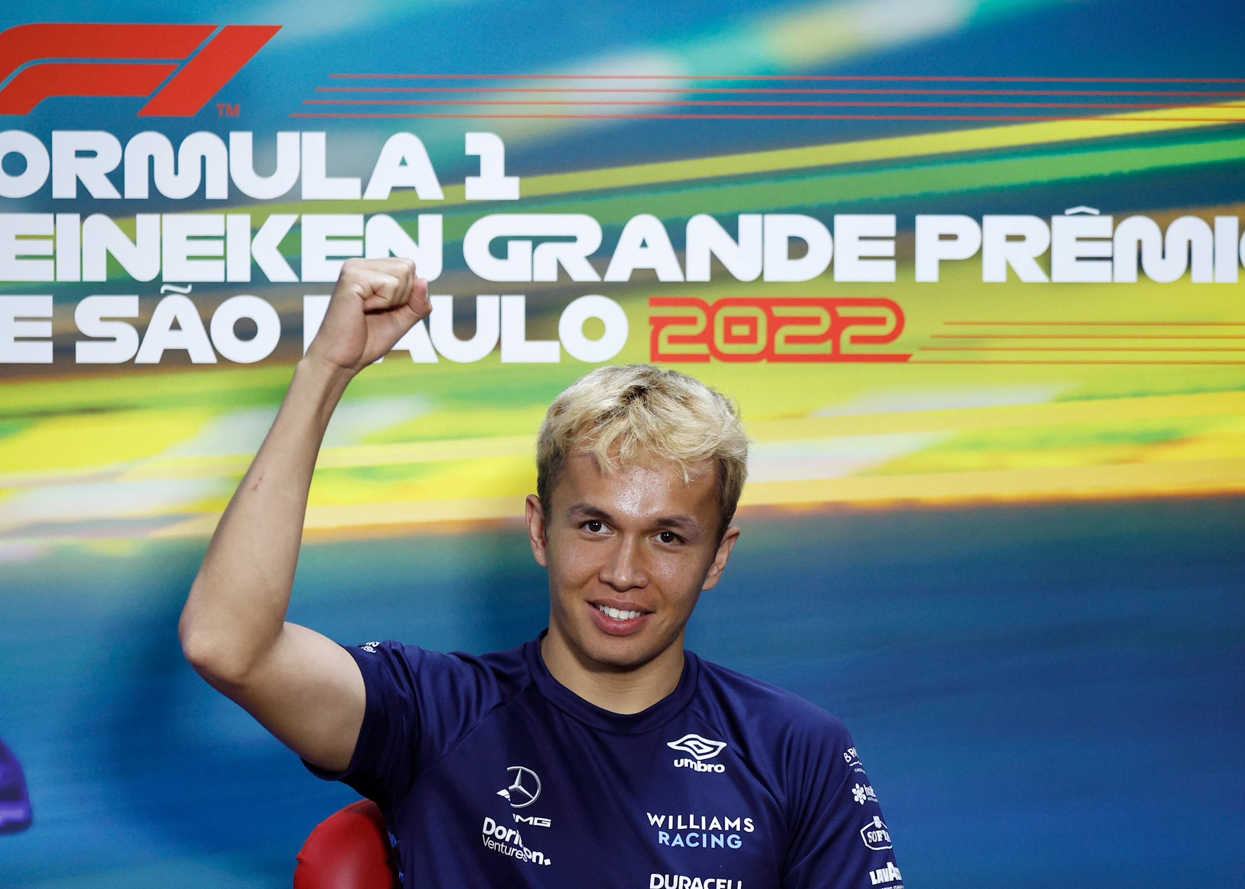 SAO PAULO, BRAZIL - NOVEMBER 10: Alexander Albon of Thailand and Williams attends the Drivers Press