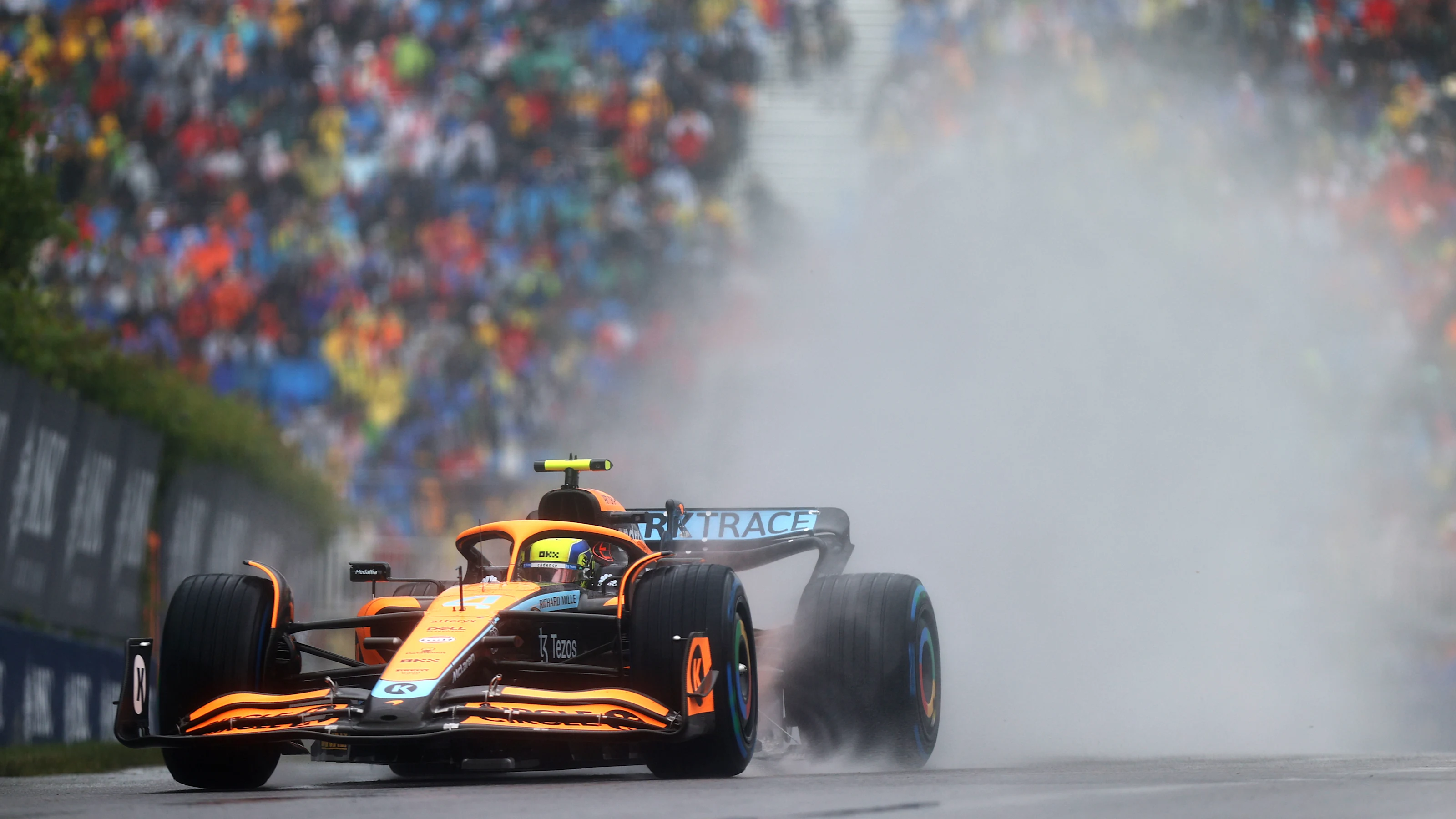 MONTREAL, QUEBEC - JUNE 18: Lando Norris of Great Britain driving the (4) McLaren MCL36 Mercedes in