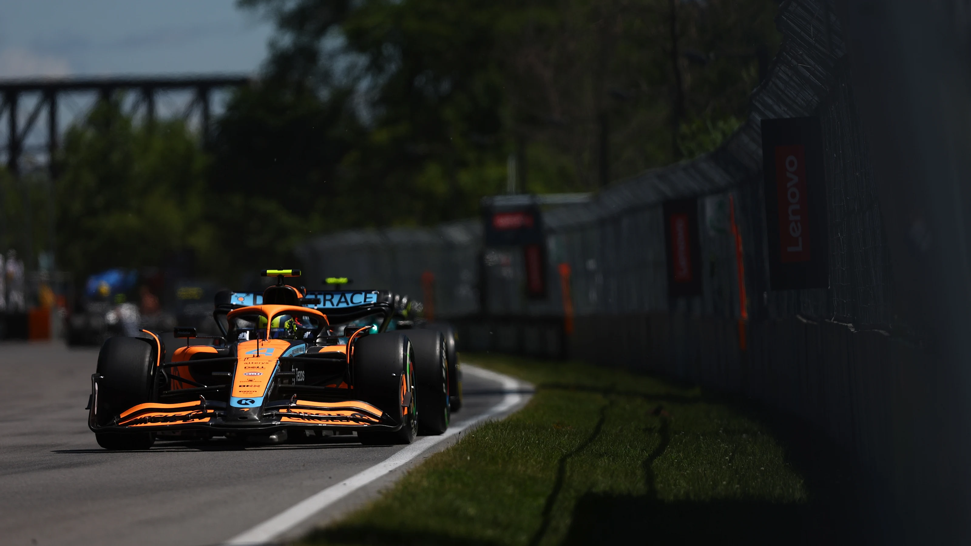 MONTREAL, QUEBEC - JUNE 19: Lando Norris of Great Britain driving the (4) McLaren MCL36 Mercedes on