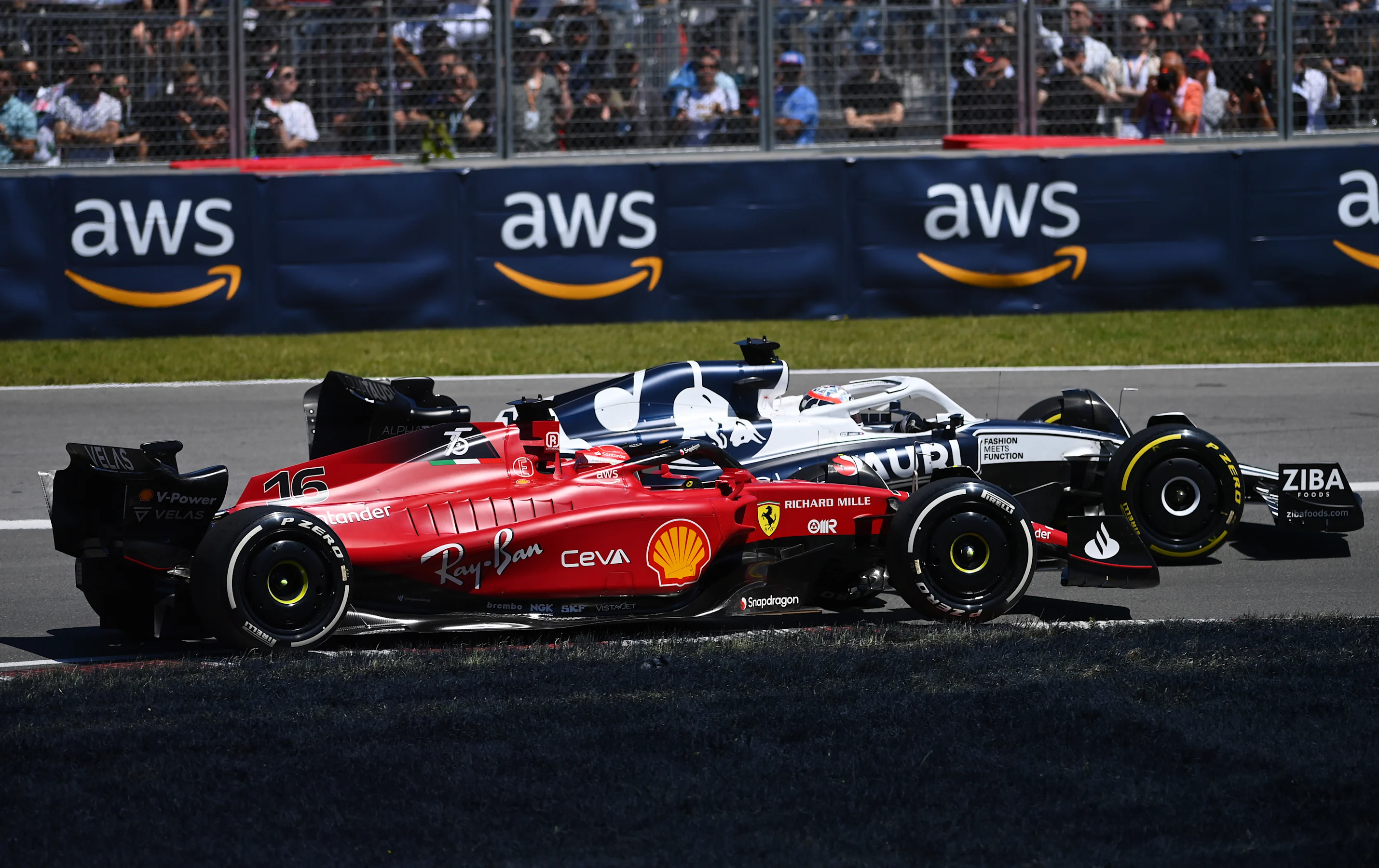 MONTREAL, QUEBEC - JUNE 19: Pierre Gasly of France driving the (10) Scuderia AlphaTauri AT03 leads