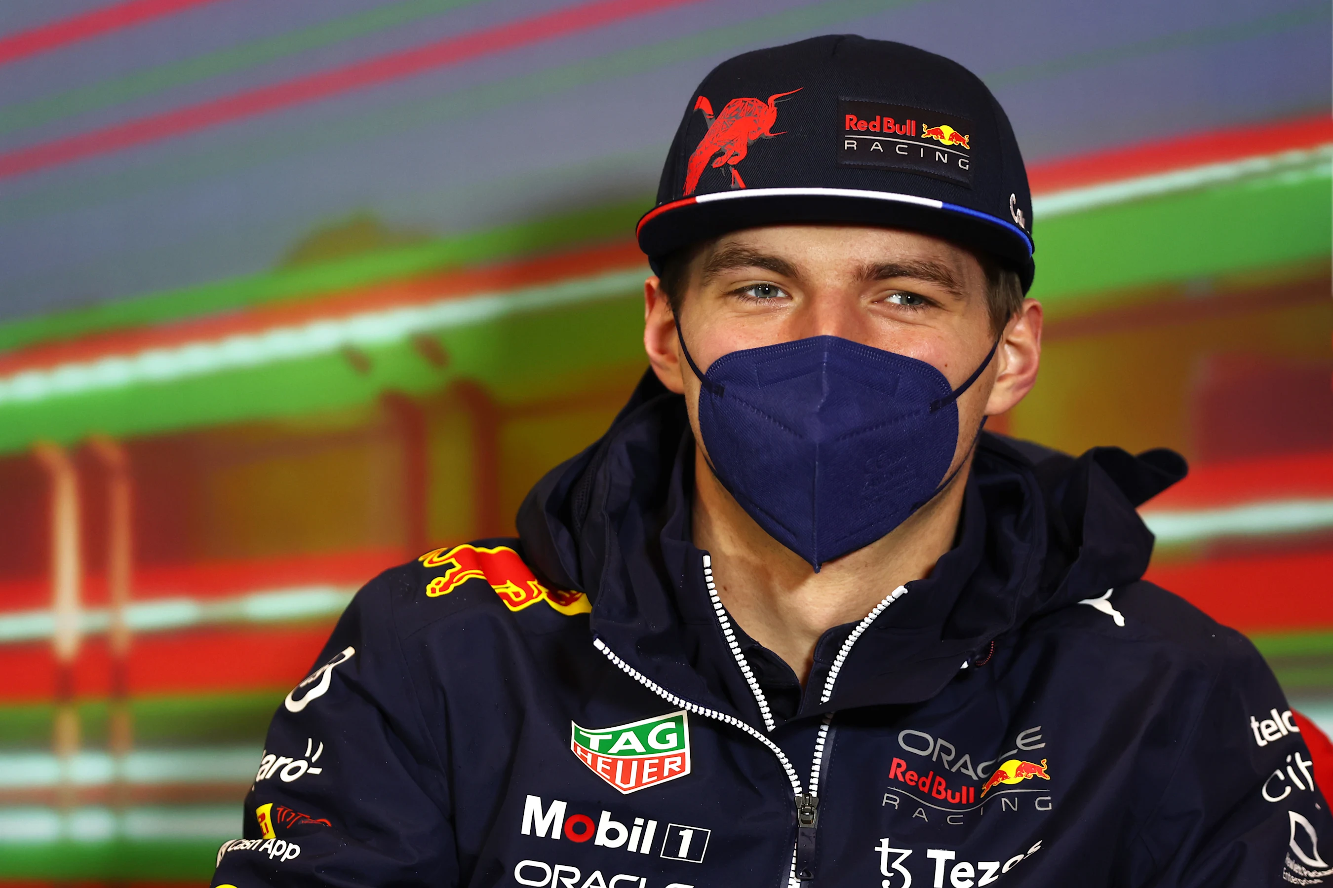 IMOLA, ITALY - APRIL 22: Max Verstappen of the Netherlands and Oracle Red Bull Racing talks in the